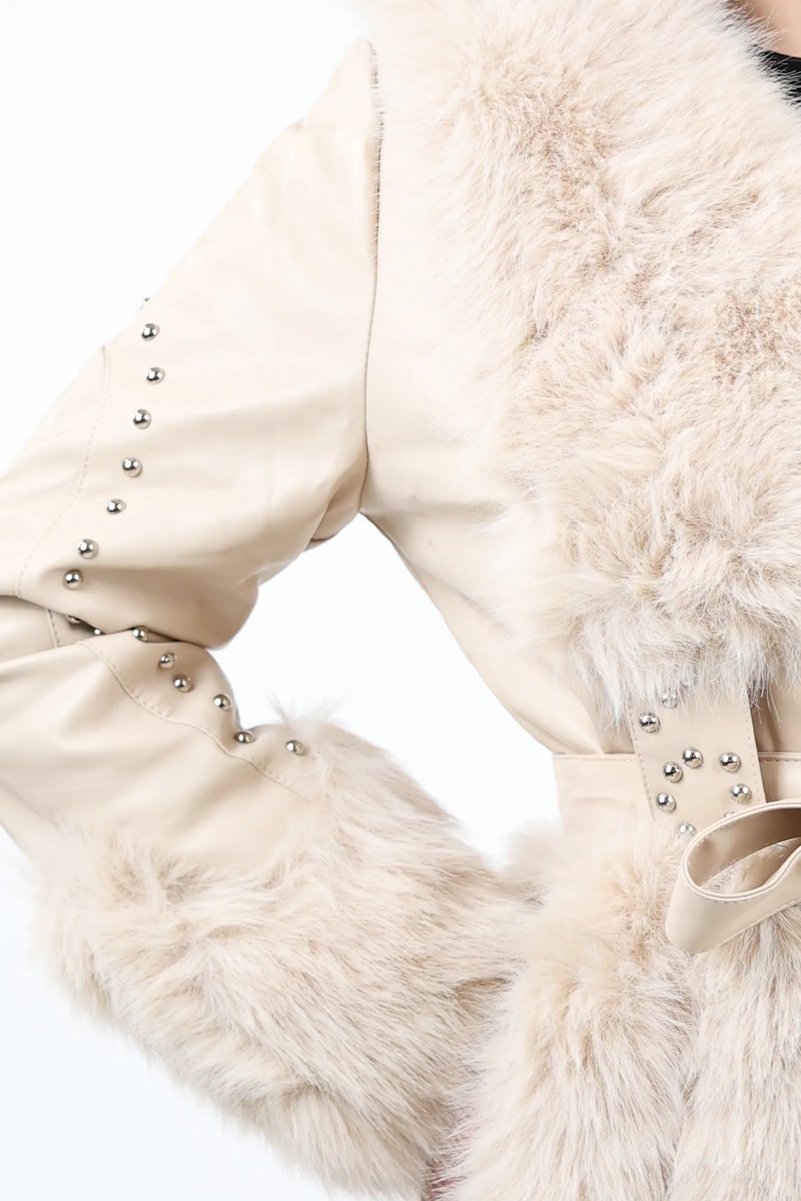 JAKNE  Fur Trim Belted