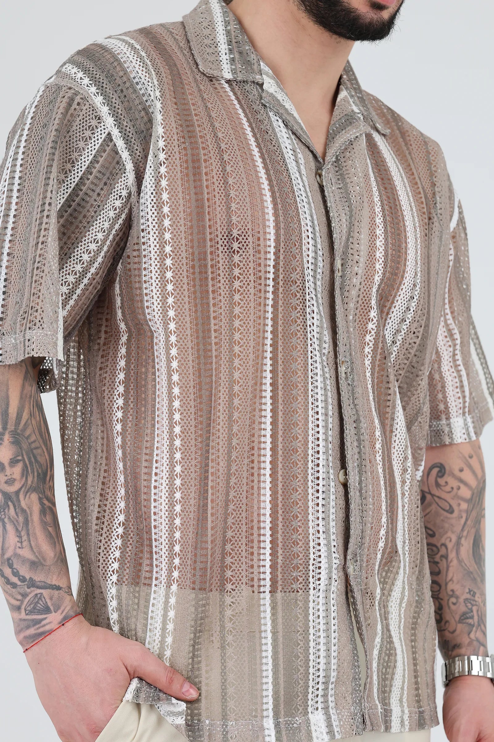 Kemishe striped crochet