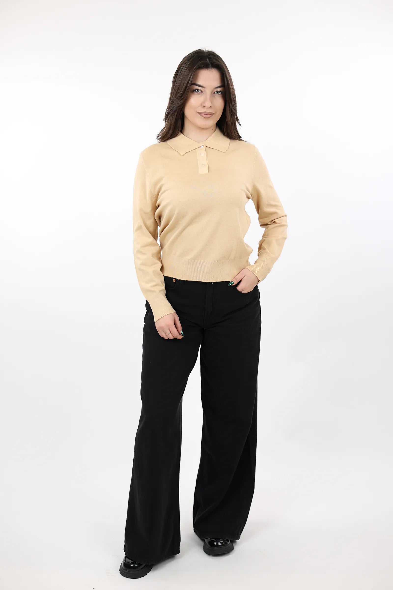 XHEMPER Knit Polo Top