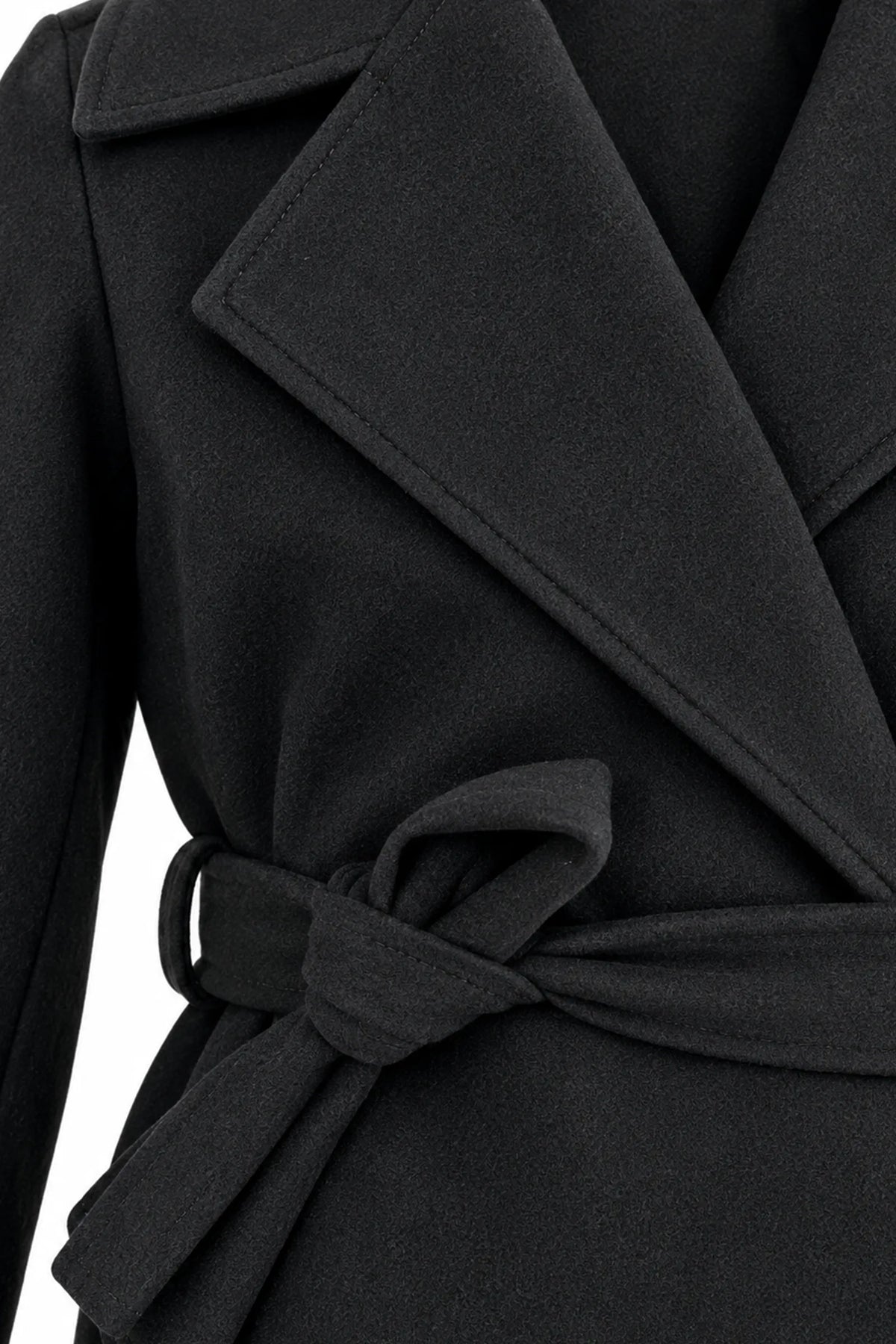 Pallto asymmetrical tie-waist