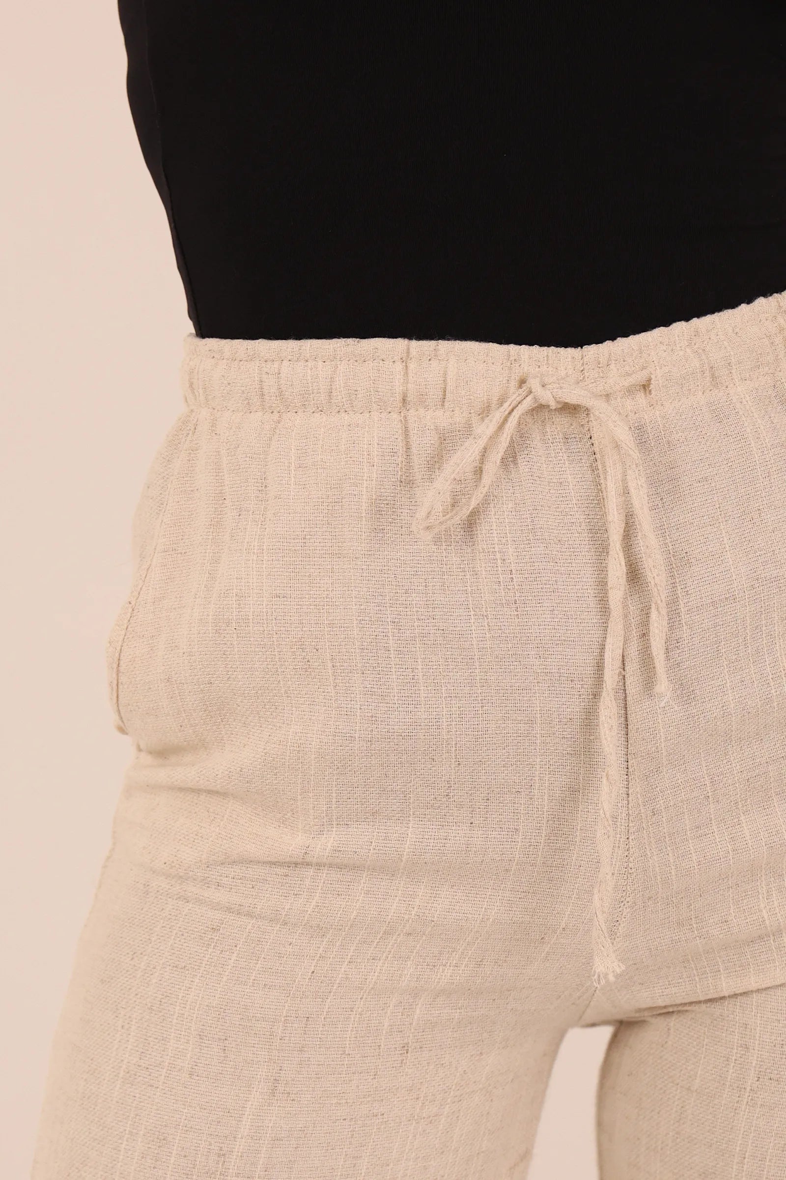 Pantallona linen elastic waist