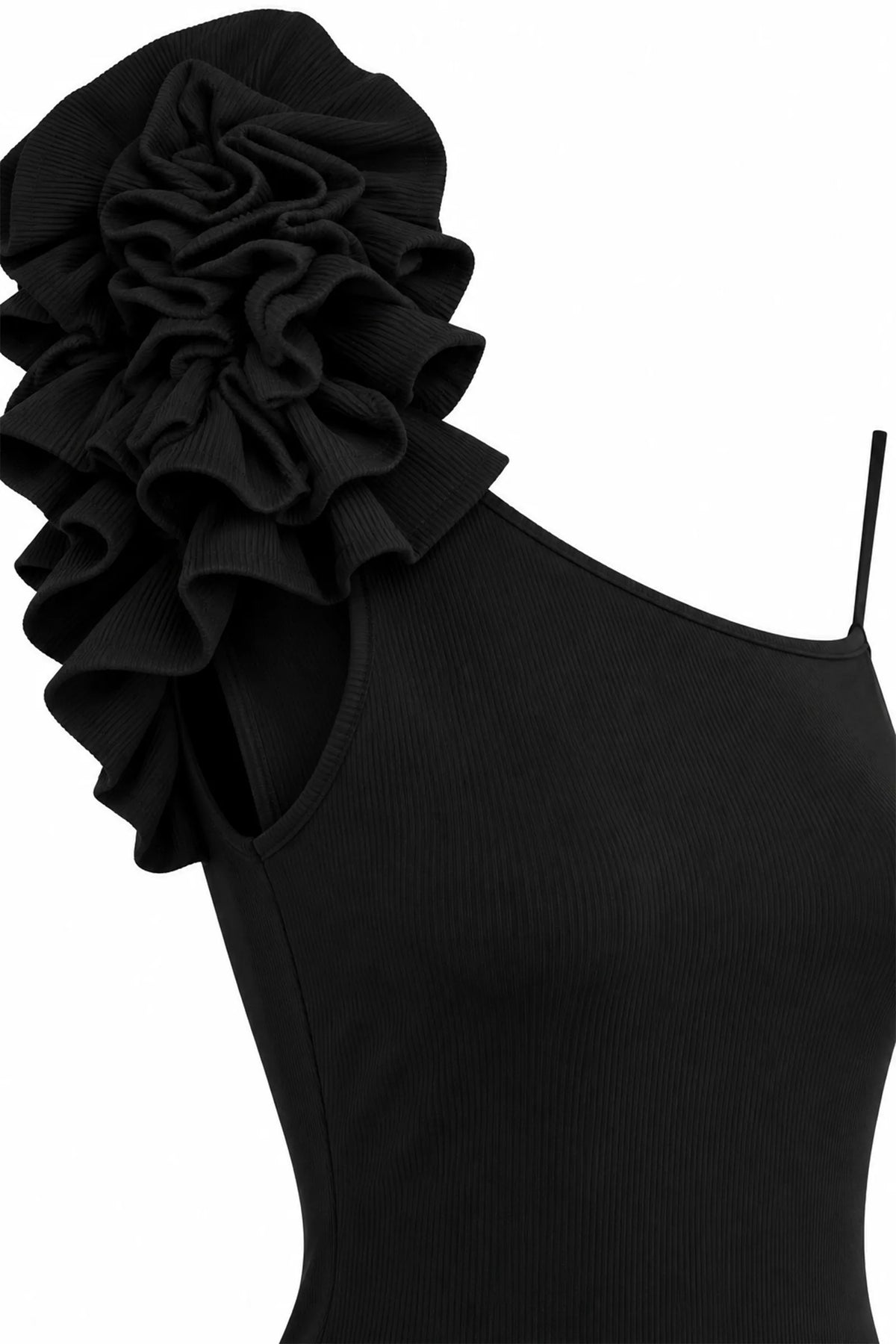 Fustan one-shoulder ruffle