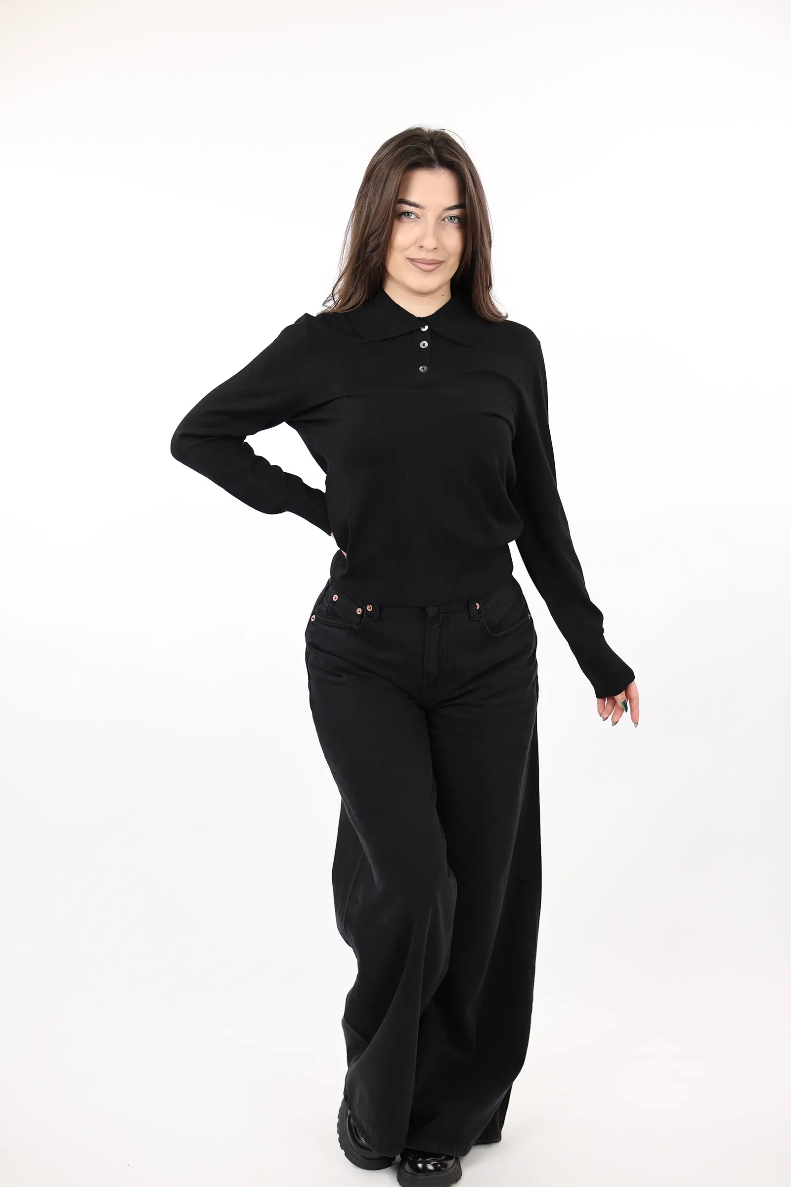 XHEMPER Knit Polo Top