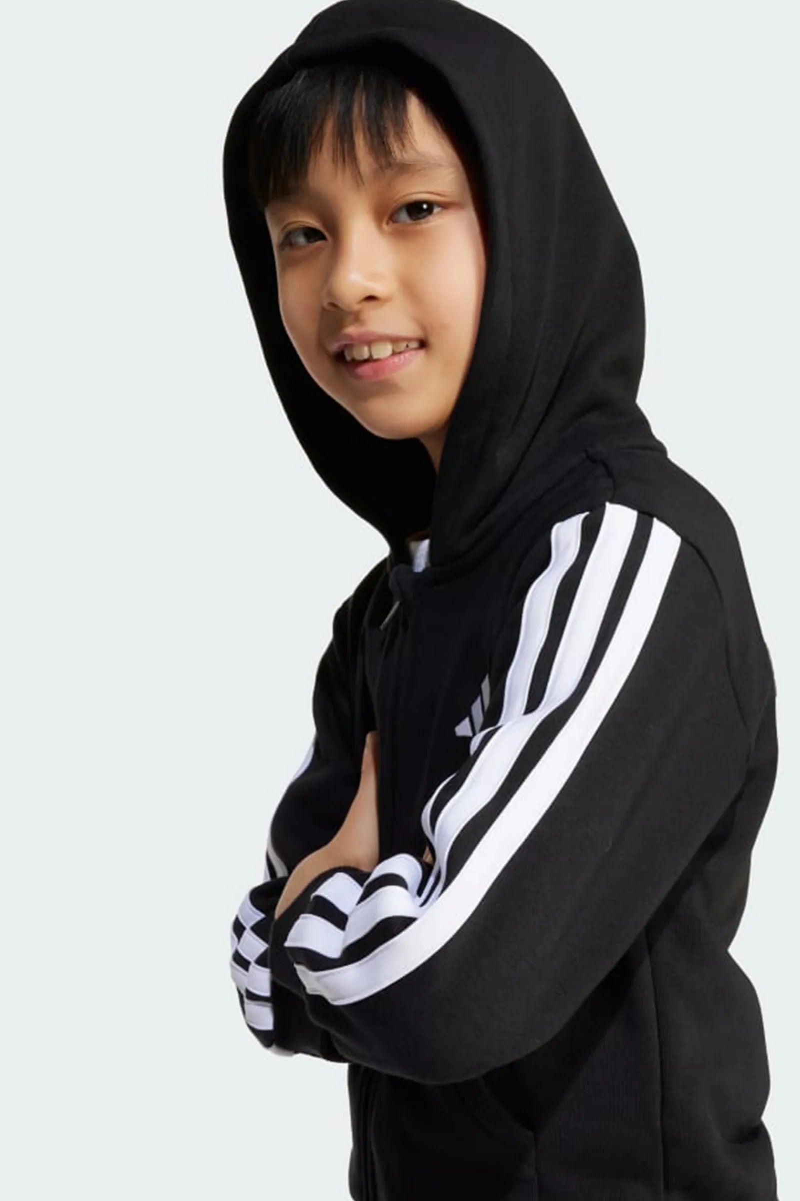 DUKS ADIDAS SPORTSWEAR ATHLETIC ZIP-UP HOODIE IN BLACK