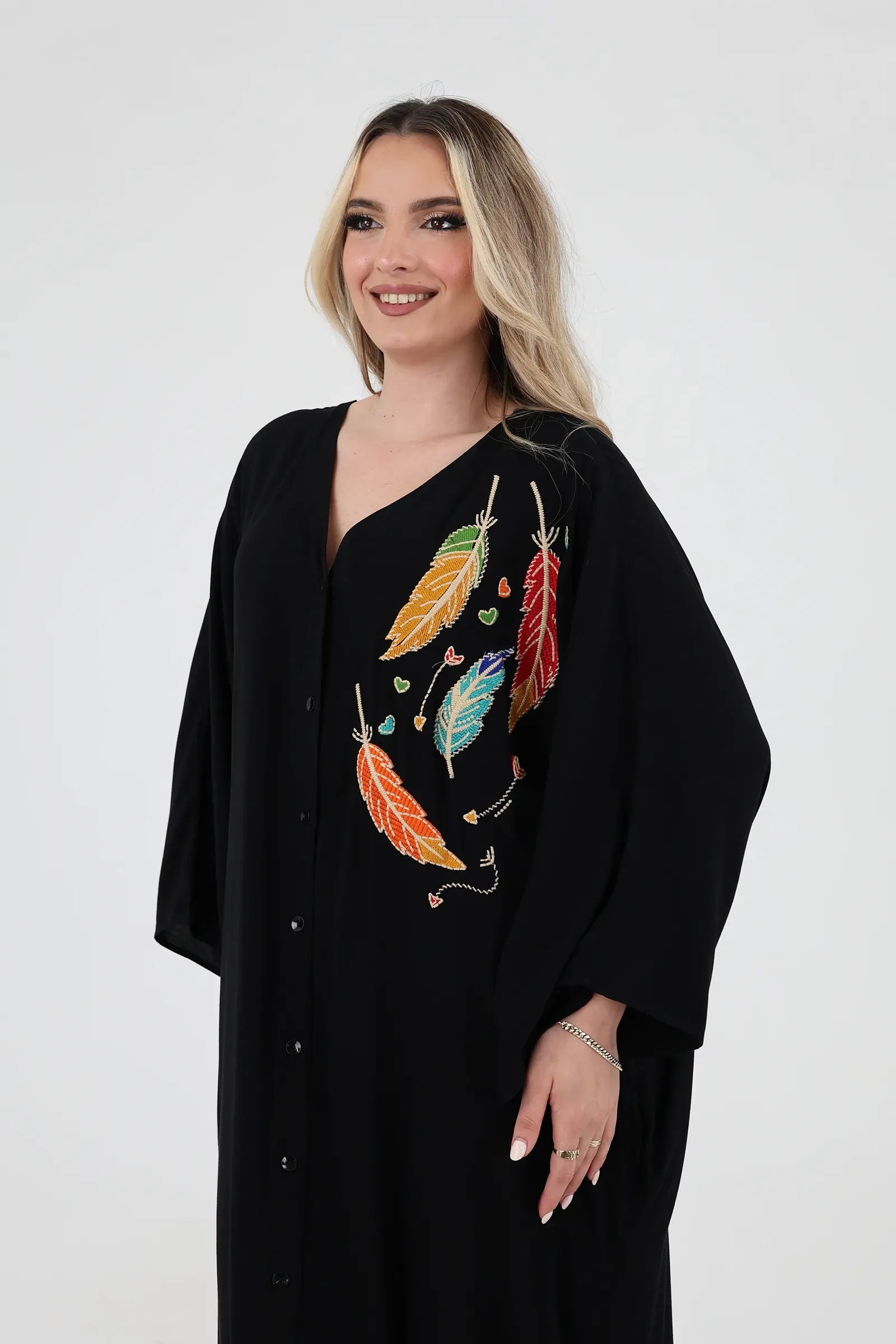 Fustan multi-feather