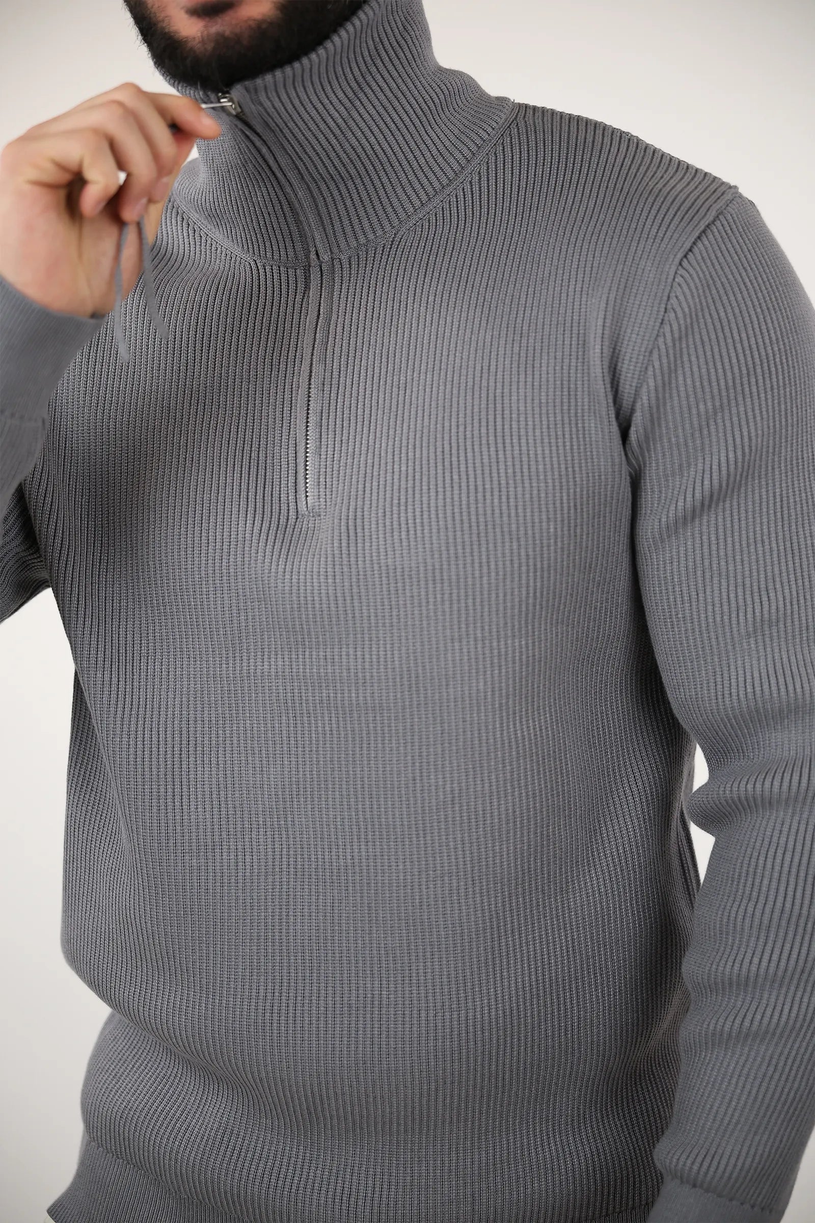 XHEMPER Funnel Neck Rib