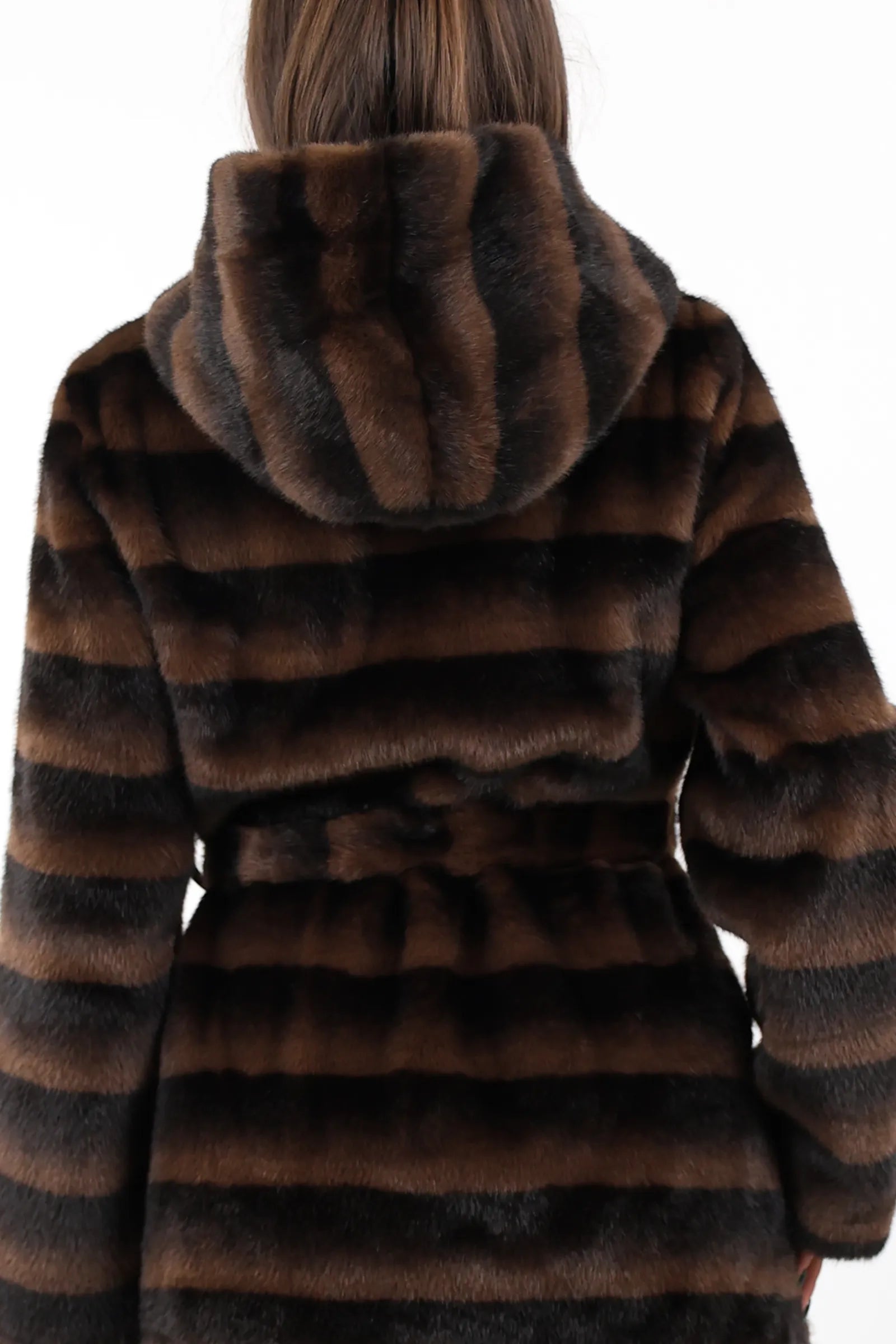 JAKNE  Striped Overcoat