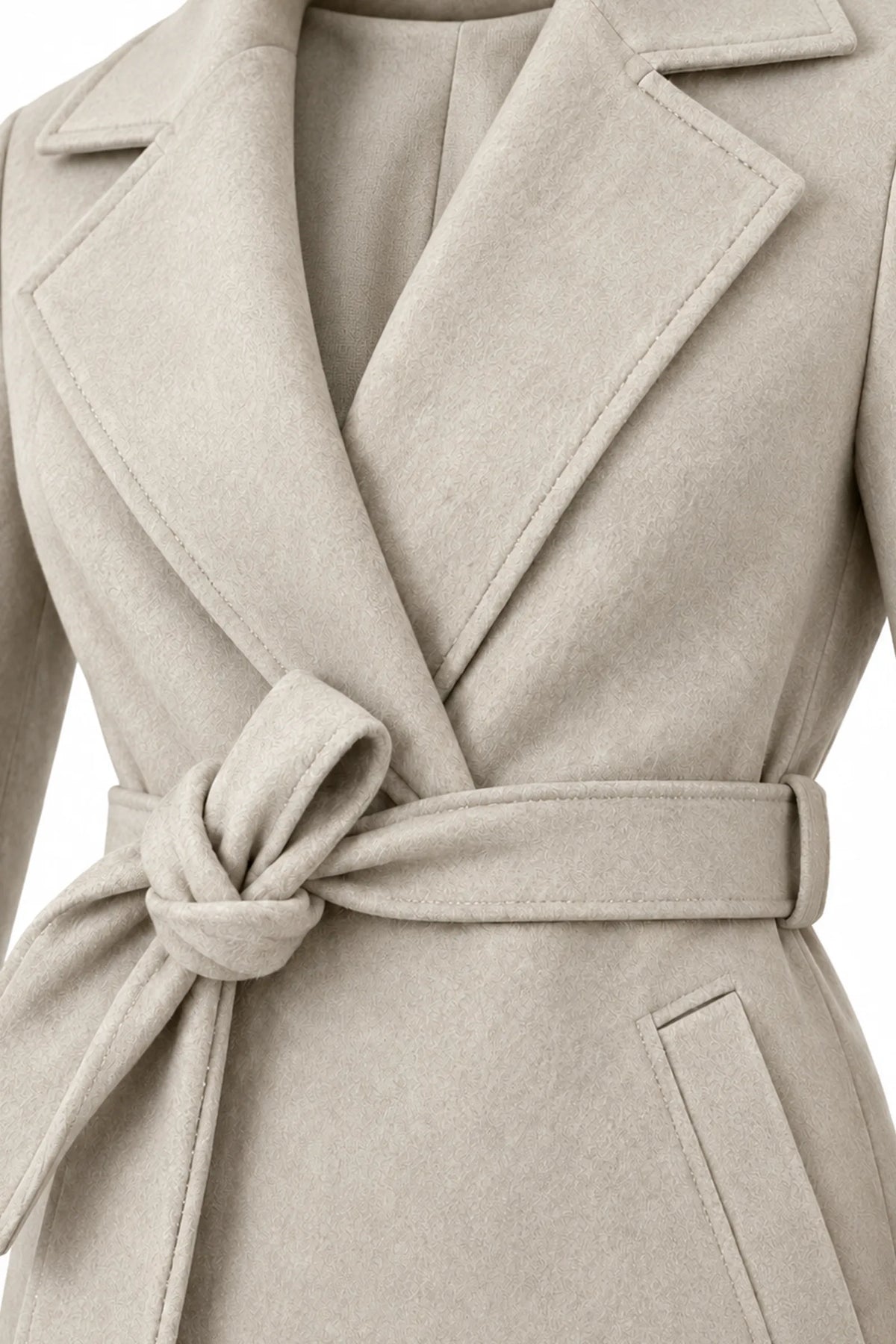 Pallto asymmetrical tie-waist