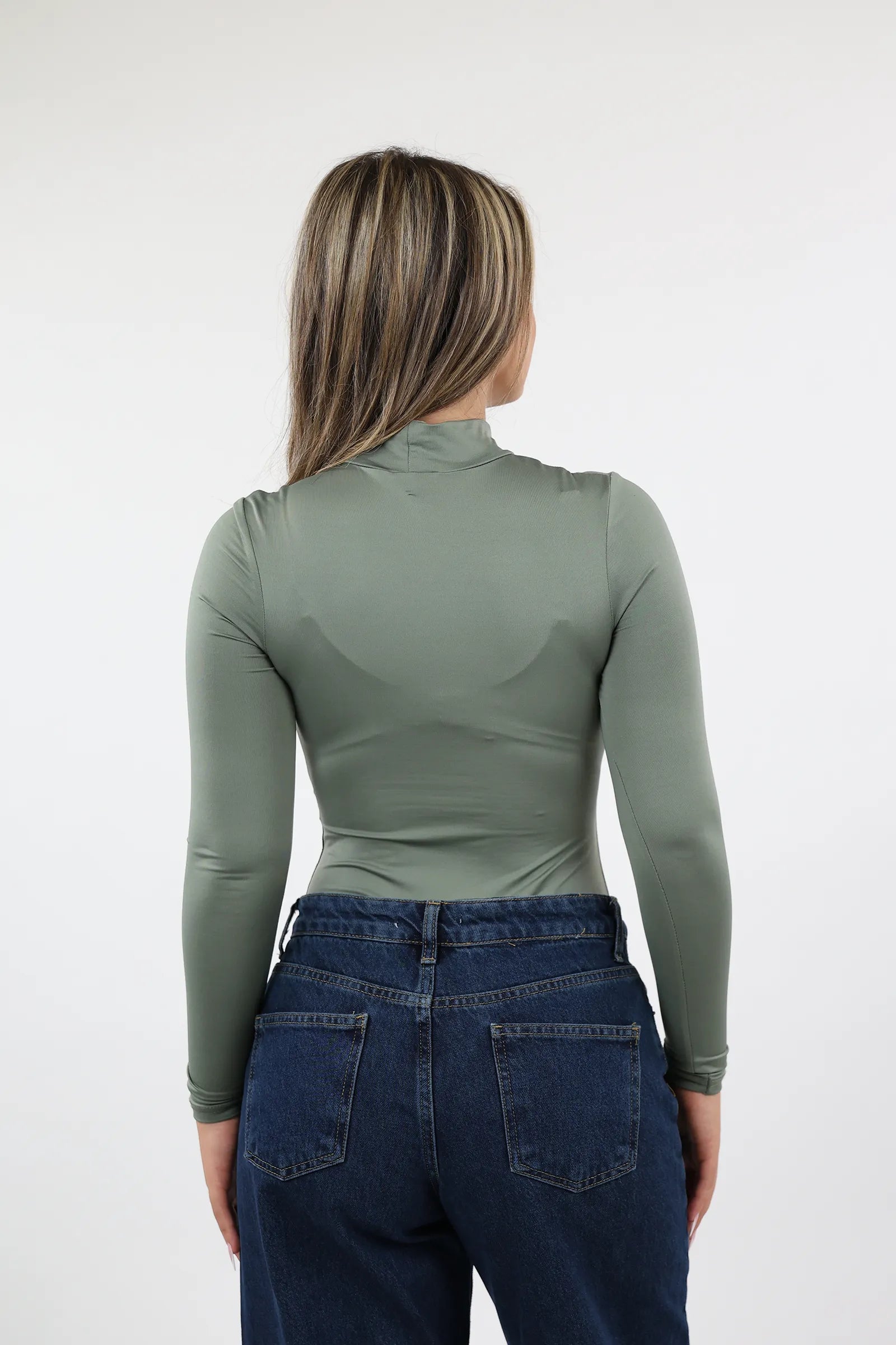 BLUZË GREEN MOCK NECK