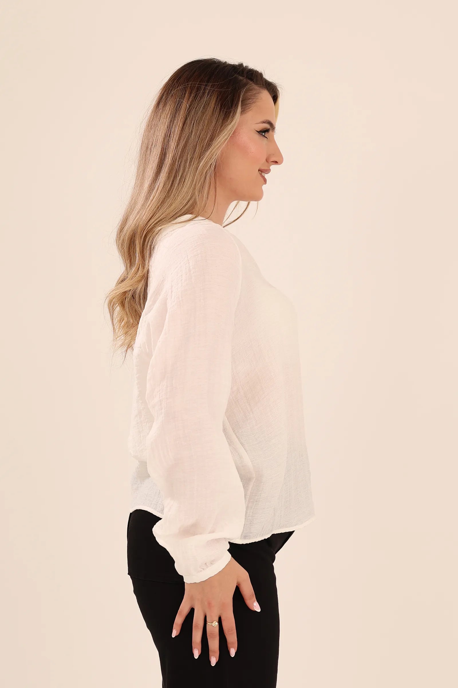 Bluze neck crinkle
