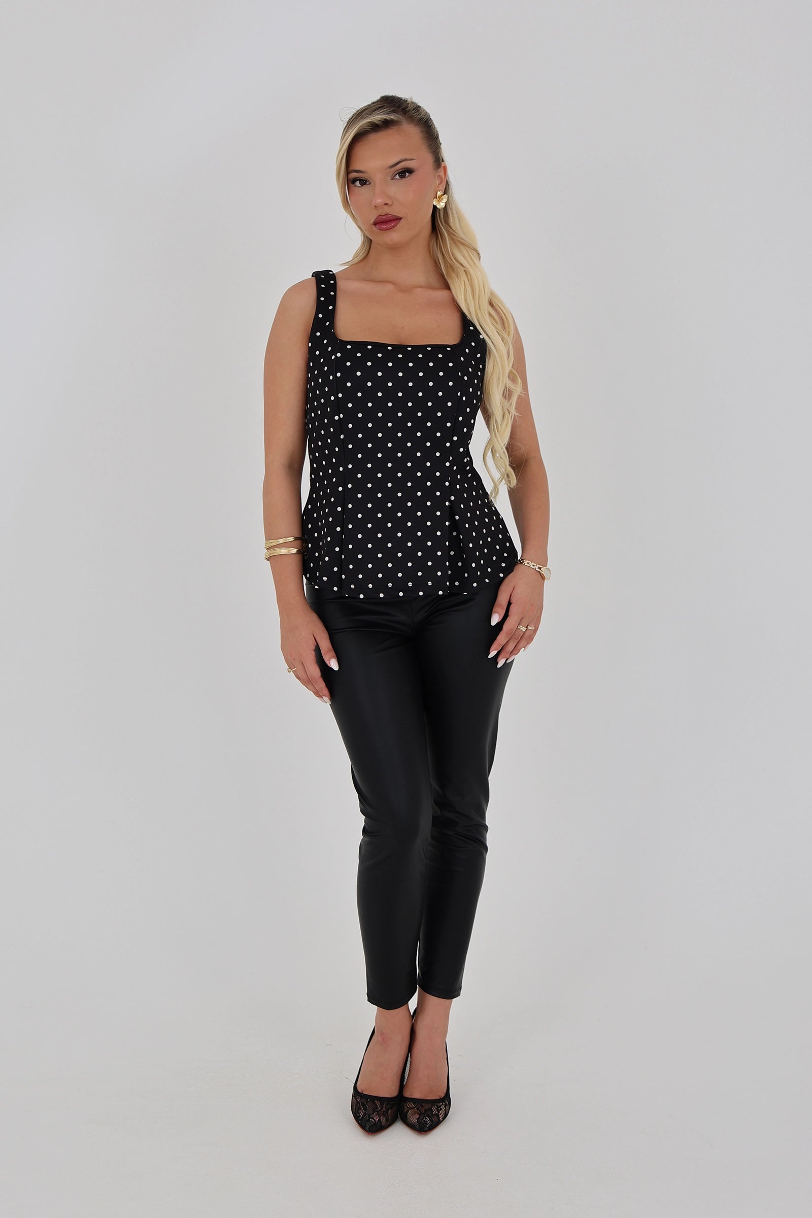 Maice black polka dot