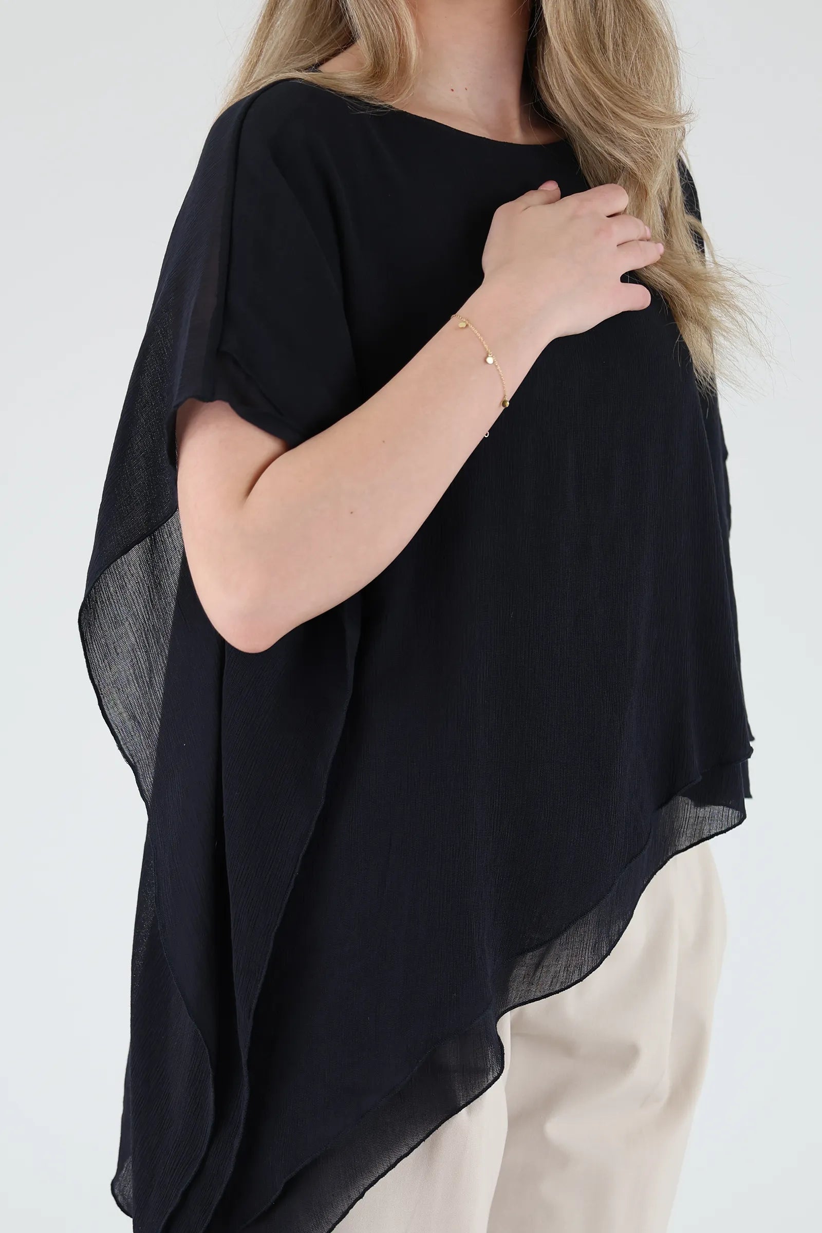Maice asymmetric chiffon