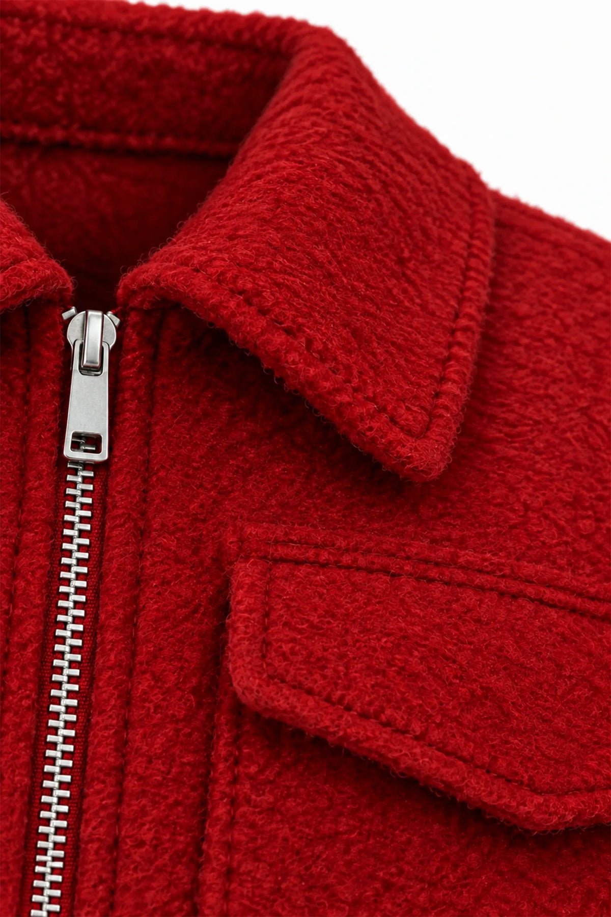 Jakne wool look zip up