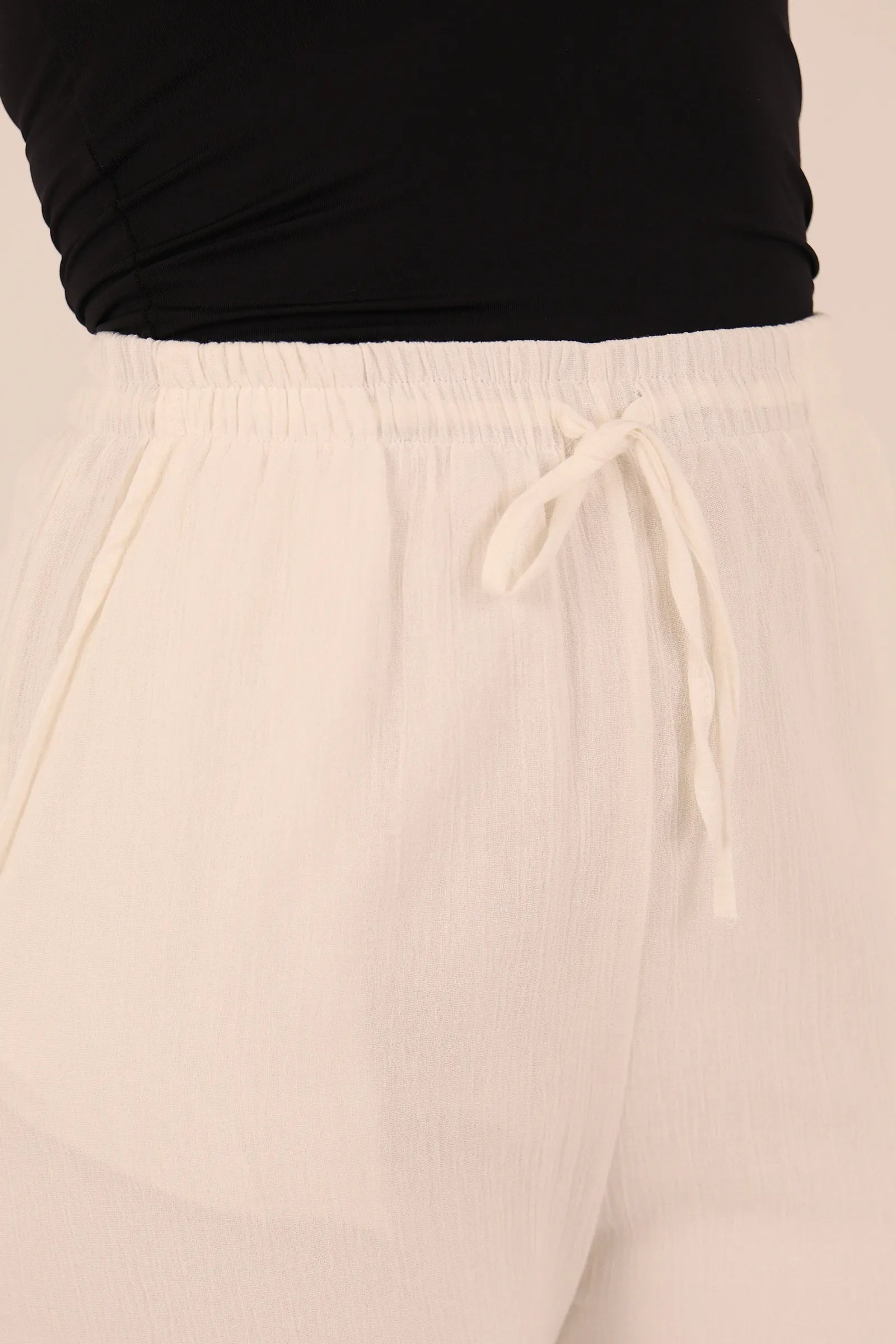 Pantallona linen elastic waist