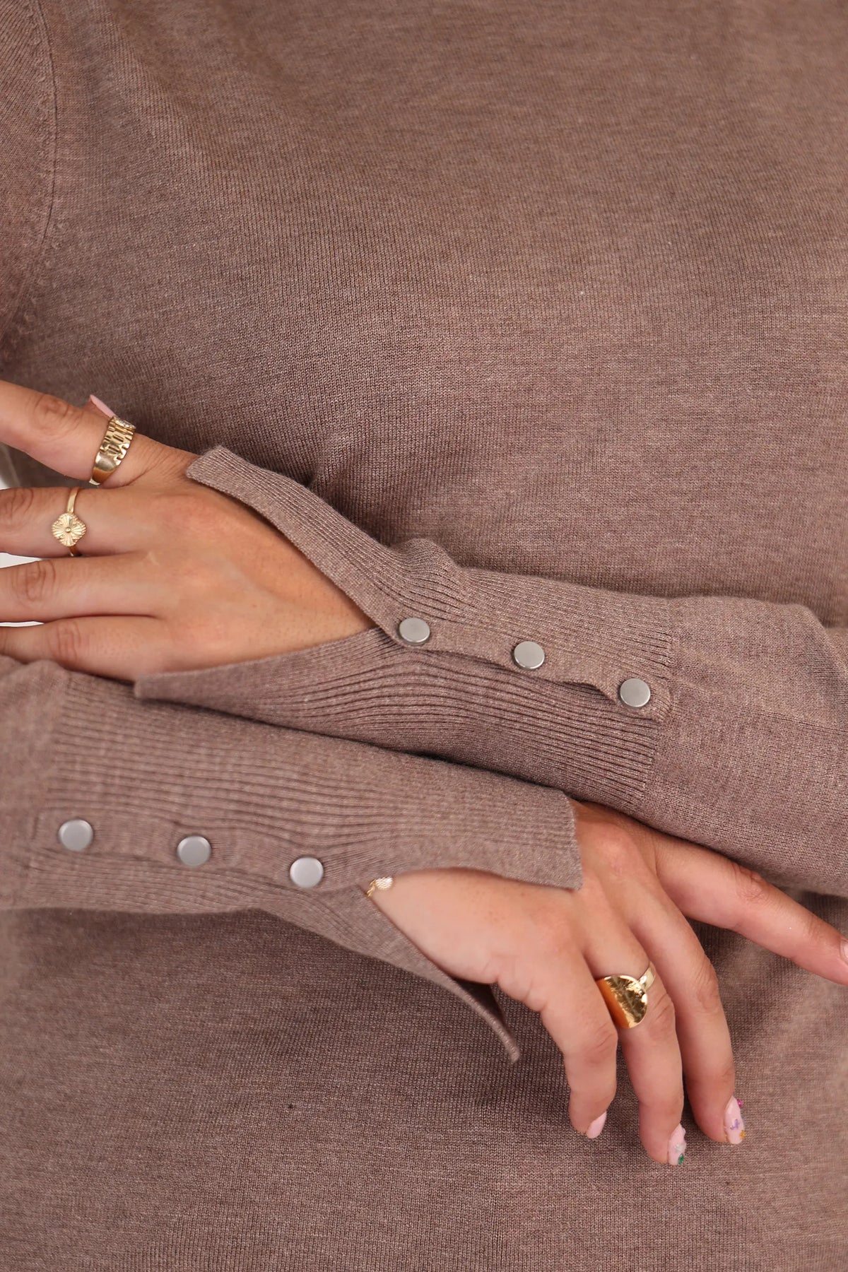 Rrollke mock neck top