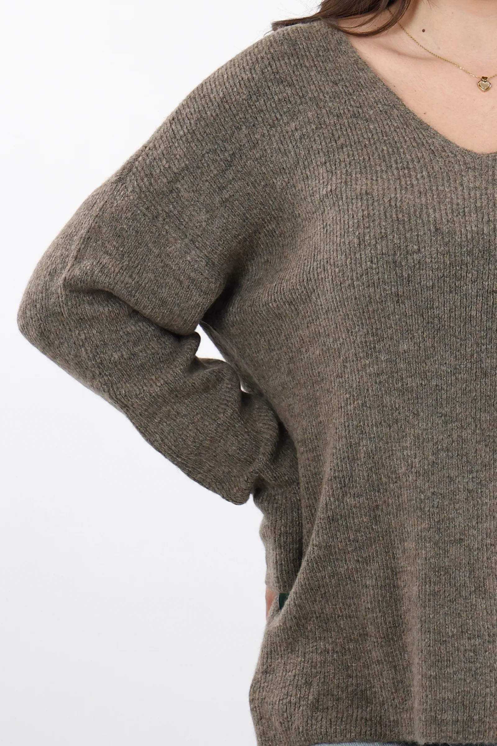 XHEMPER Deep V Knit