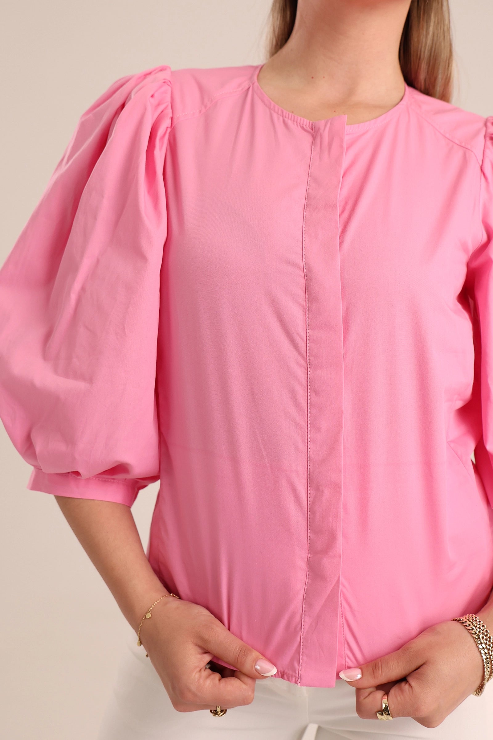 Kemishe pink puff sleeve