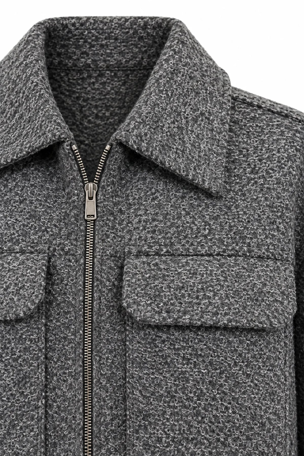 Jakne wool look zip up