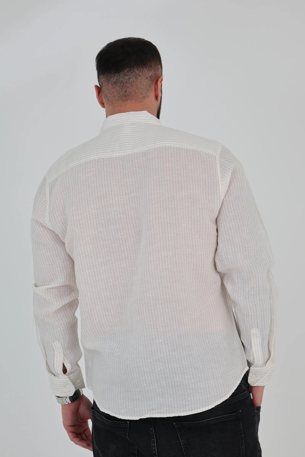 Kemishe blue and white stripe