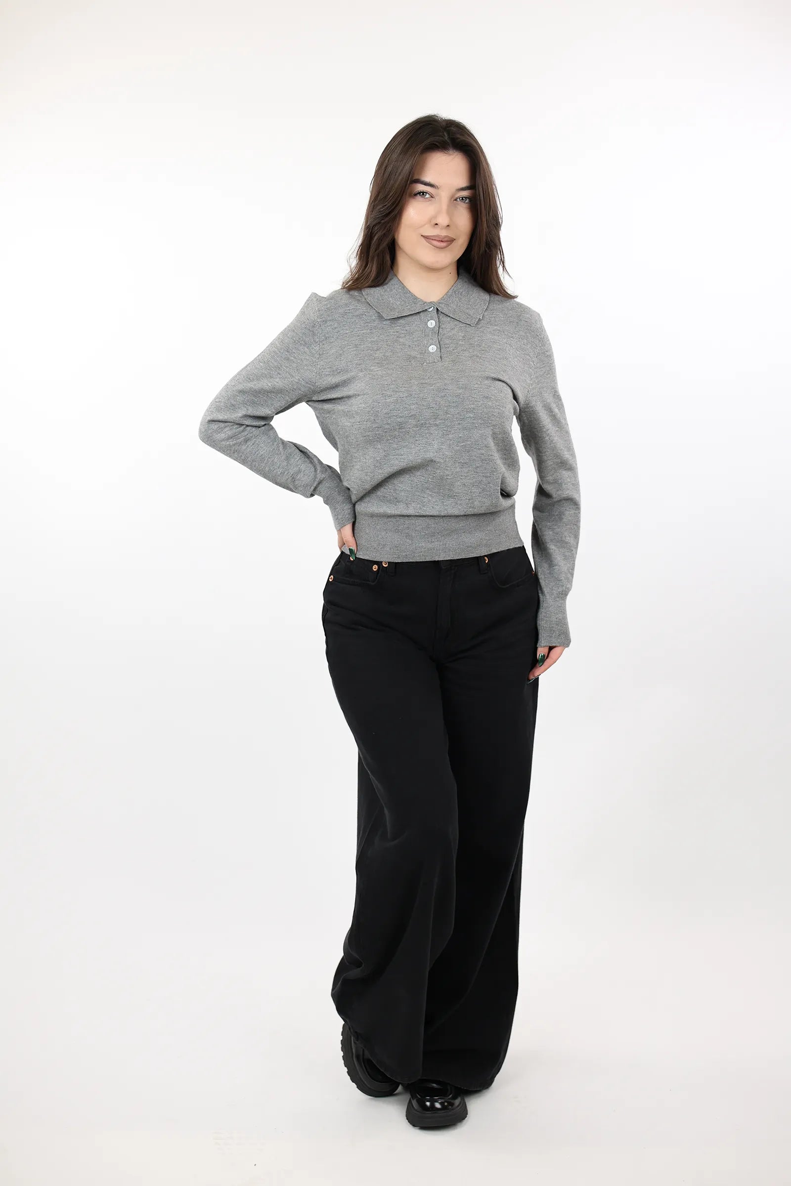 XHEMPER Knit Polo Top