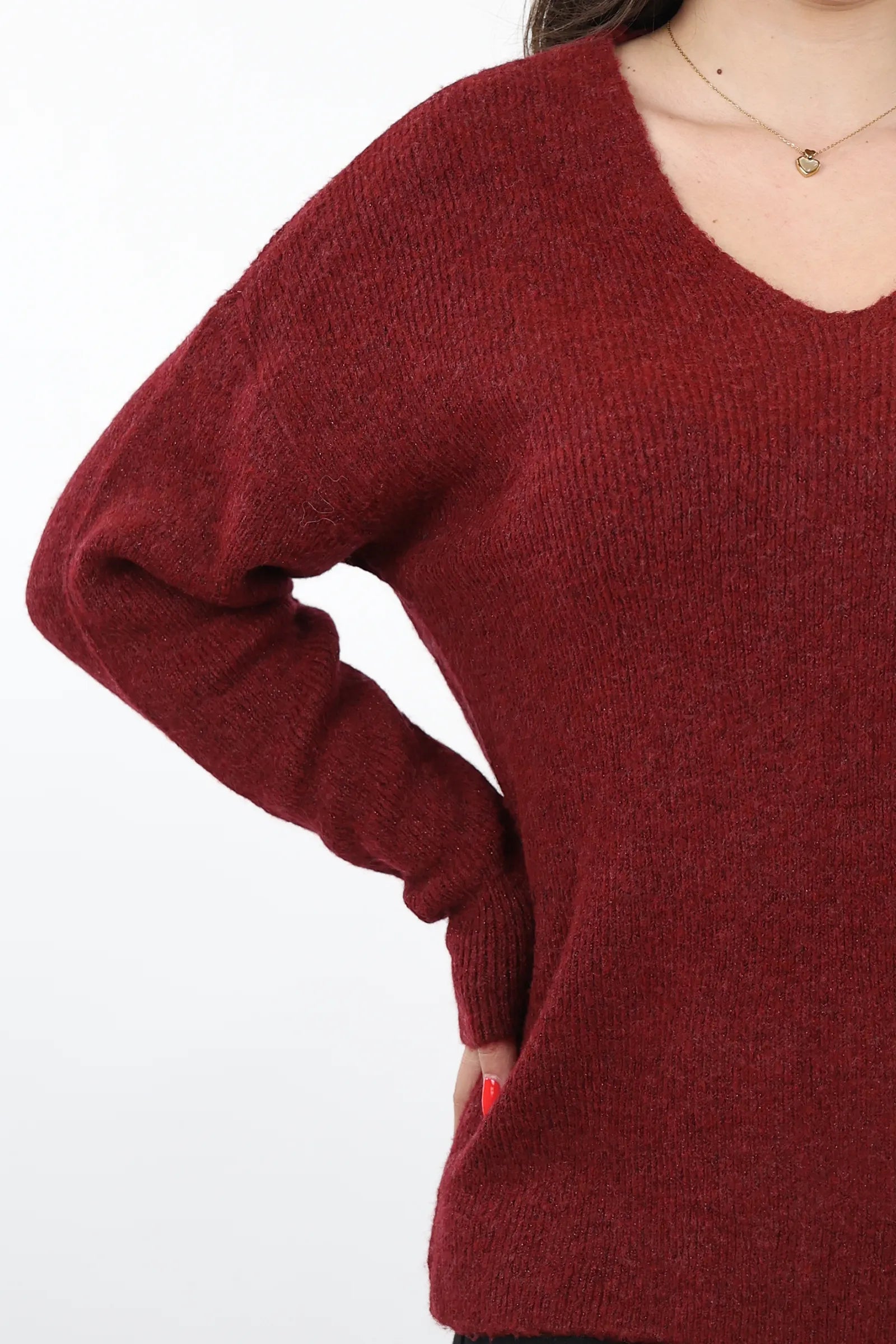 XHEMPER Deep V Knit