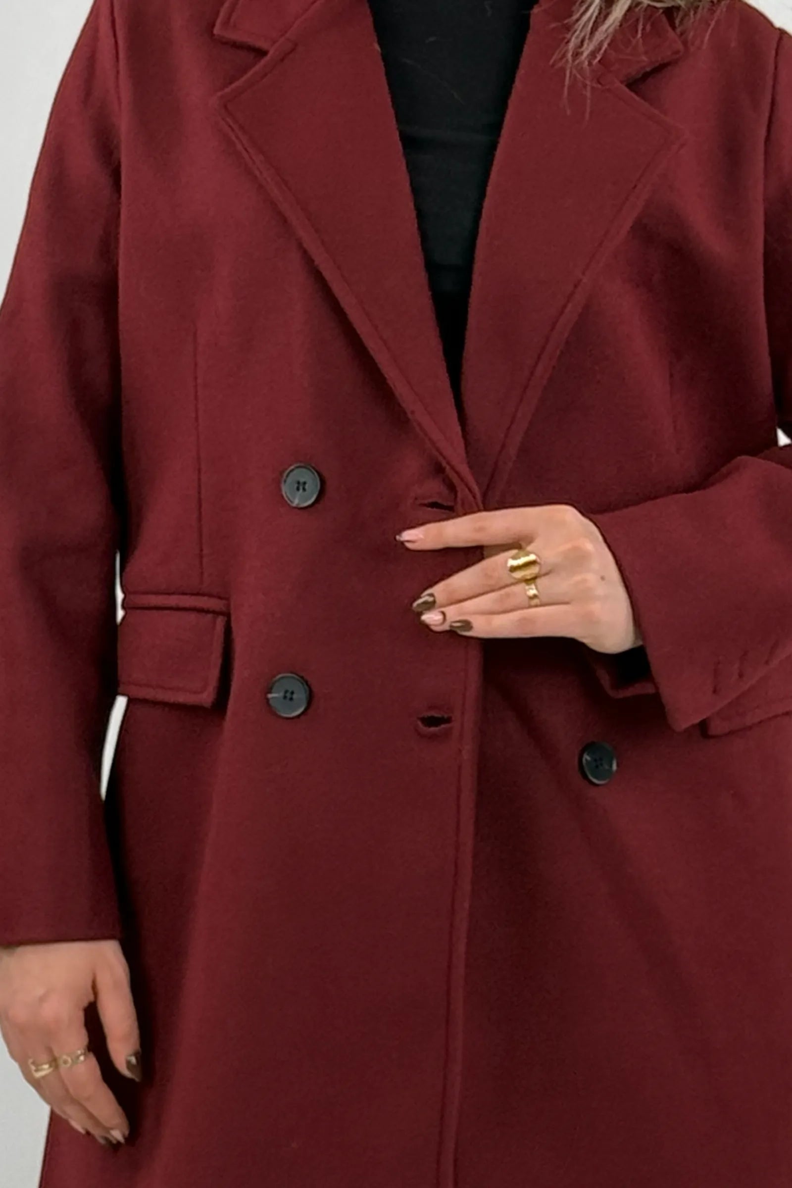 Pallto wool look midi