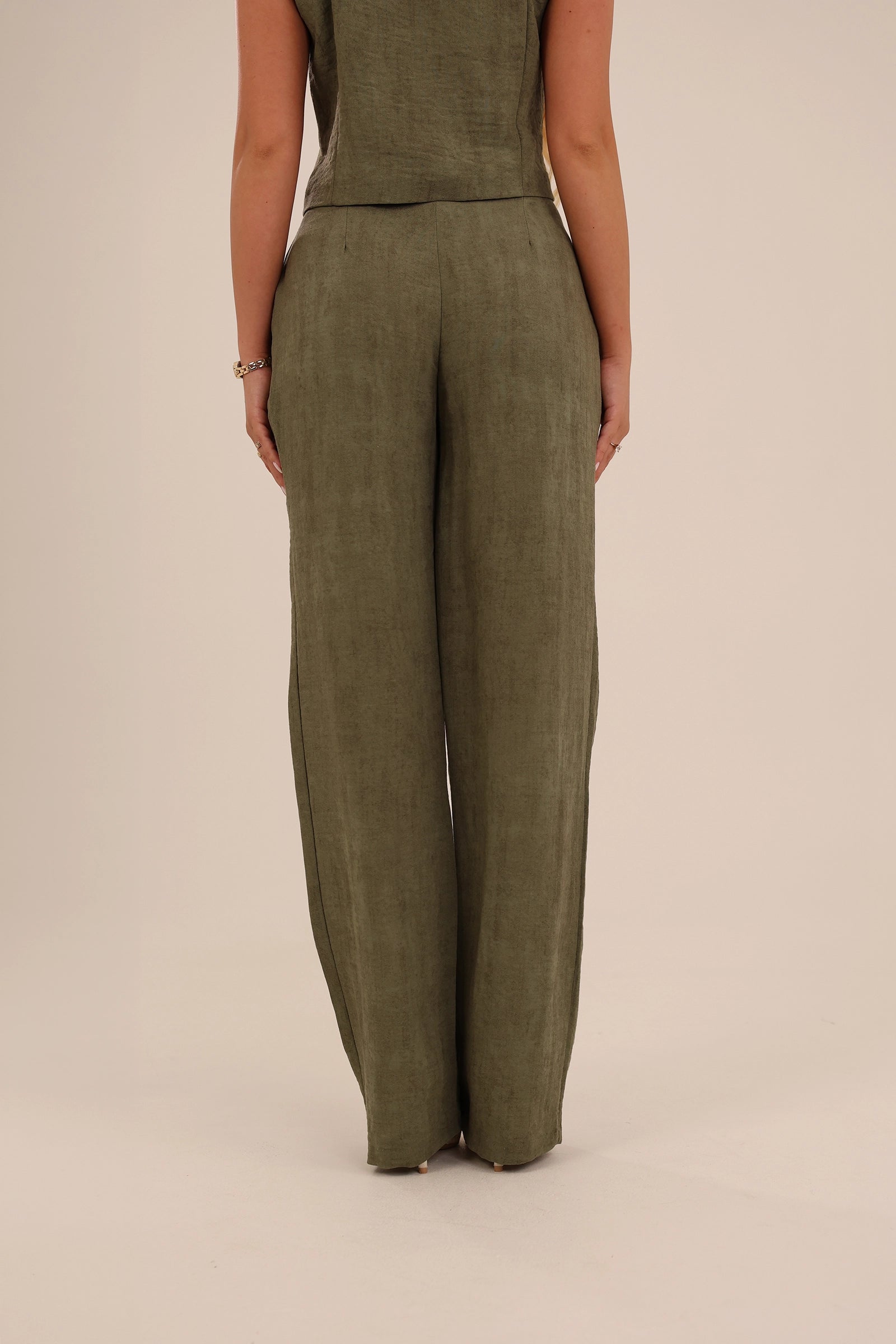 Pantallona wide leg linen