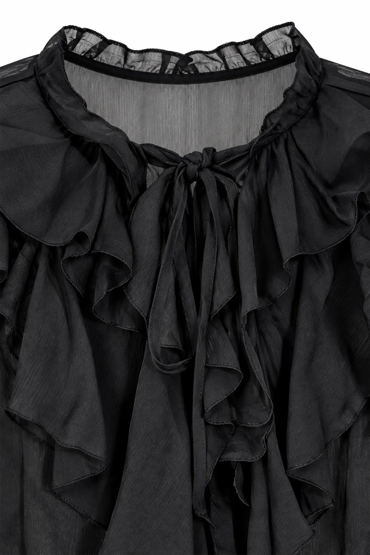 Kemishe tie neck ruffle