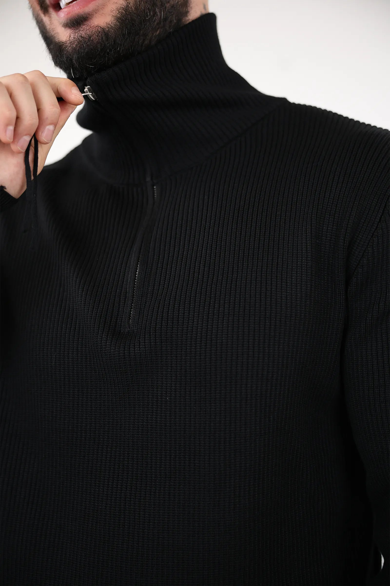 XHEMPER Funnel Neck Rib