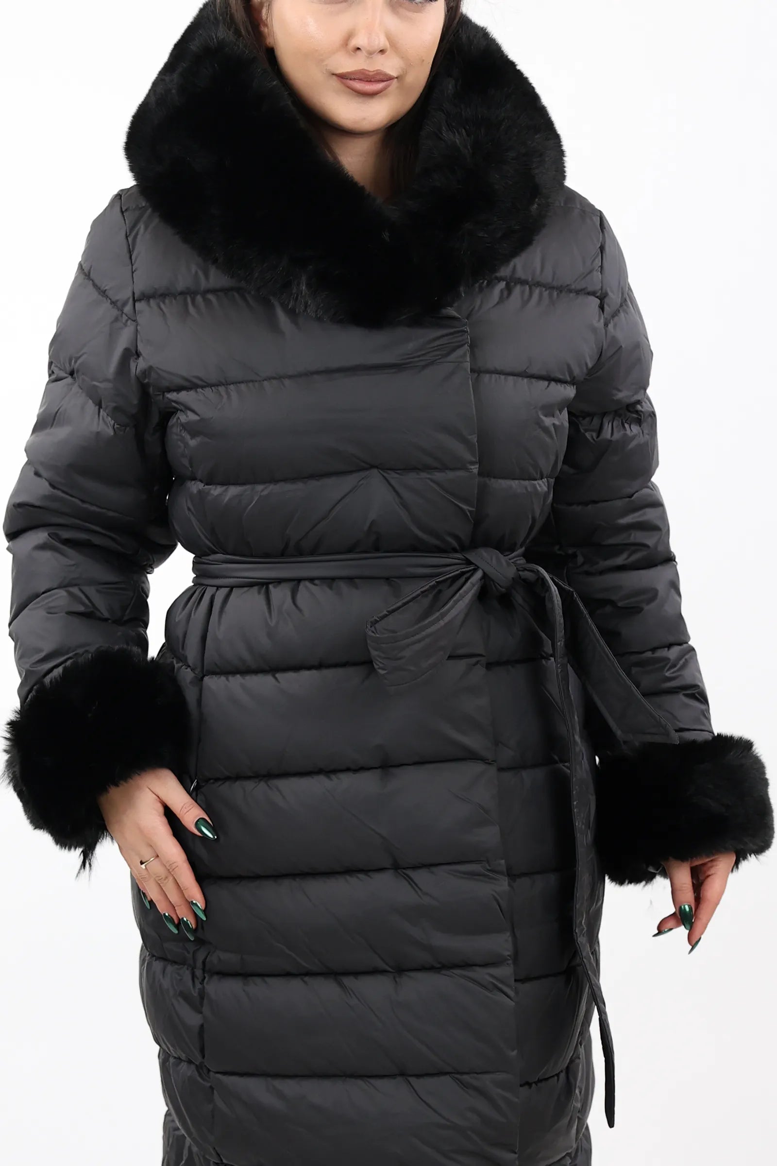 JAKNE Parka with Fur Cuffs