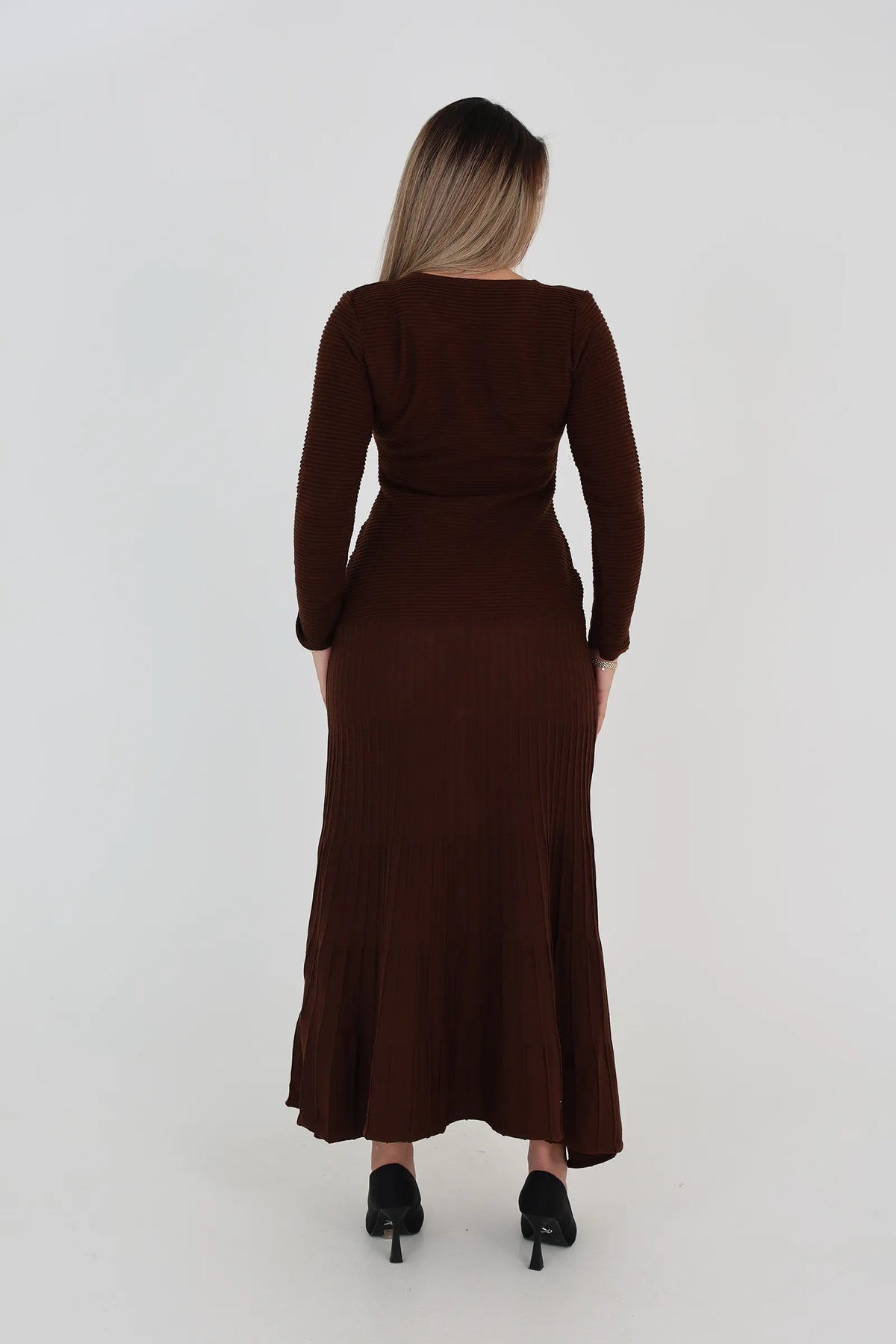 Fustan crew-neck maxi dress