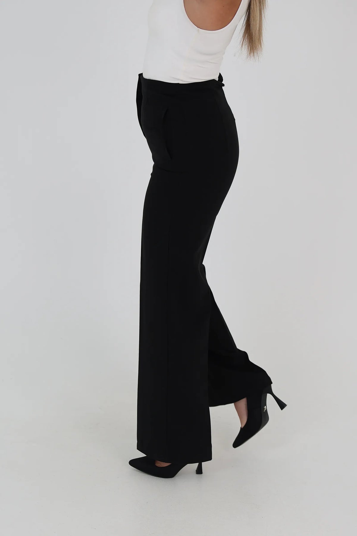 Pantallona wide-leg cropped