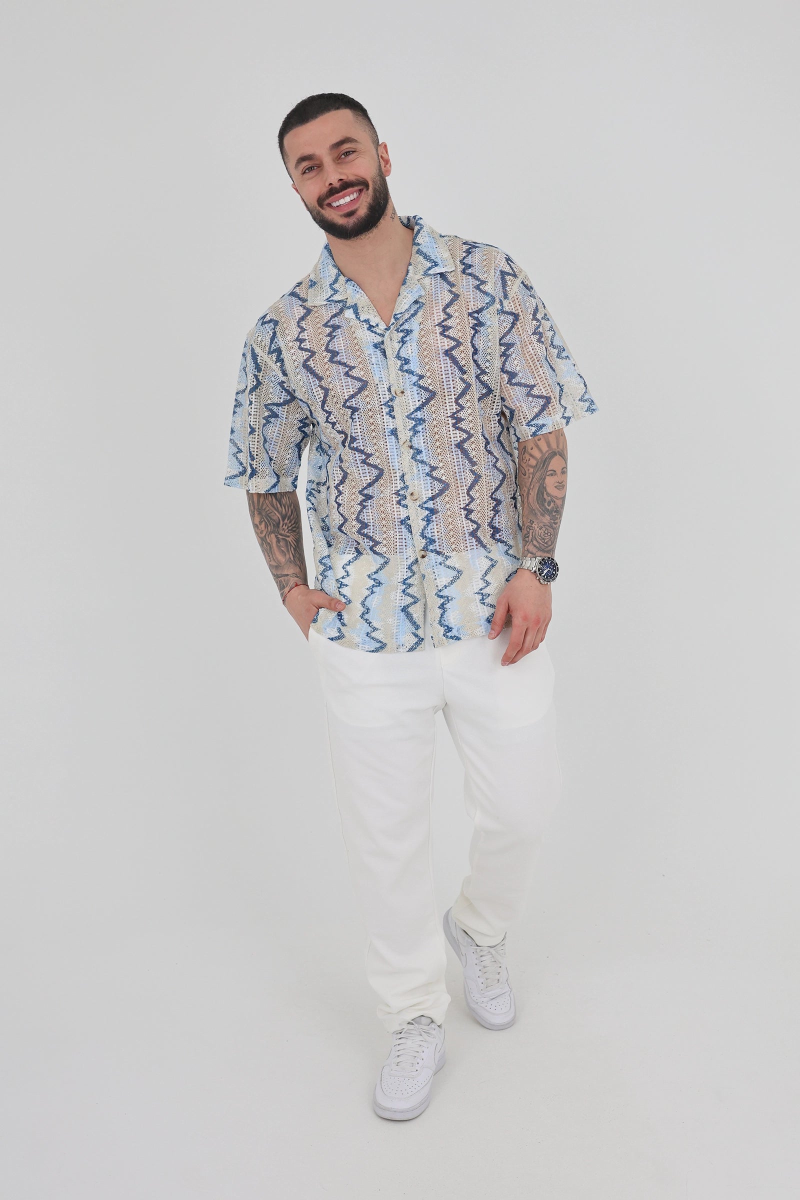 Kemishe striped crochet