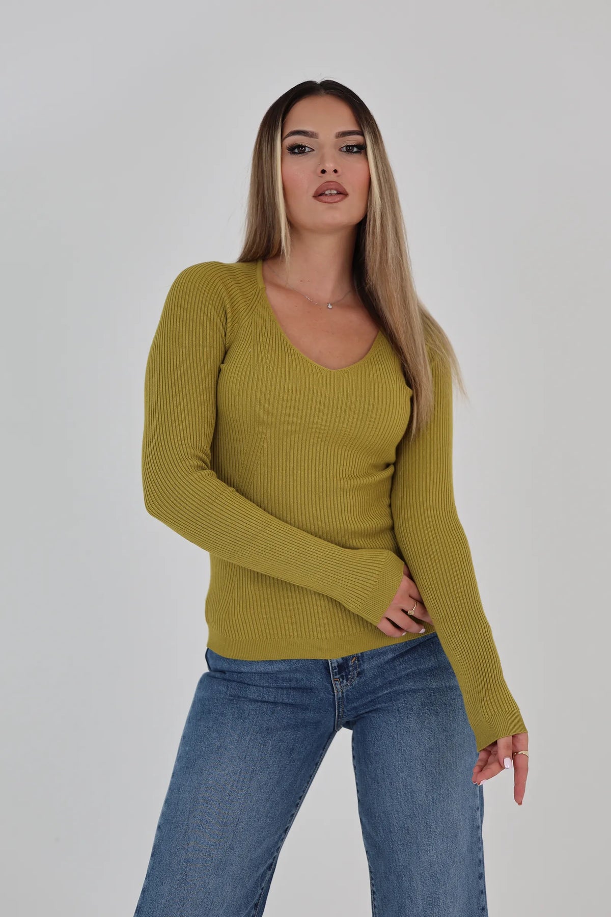 Bluze v-neck knit