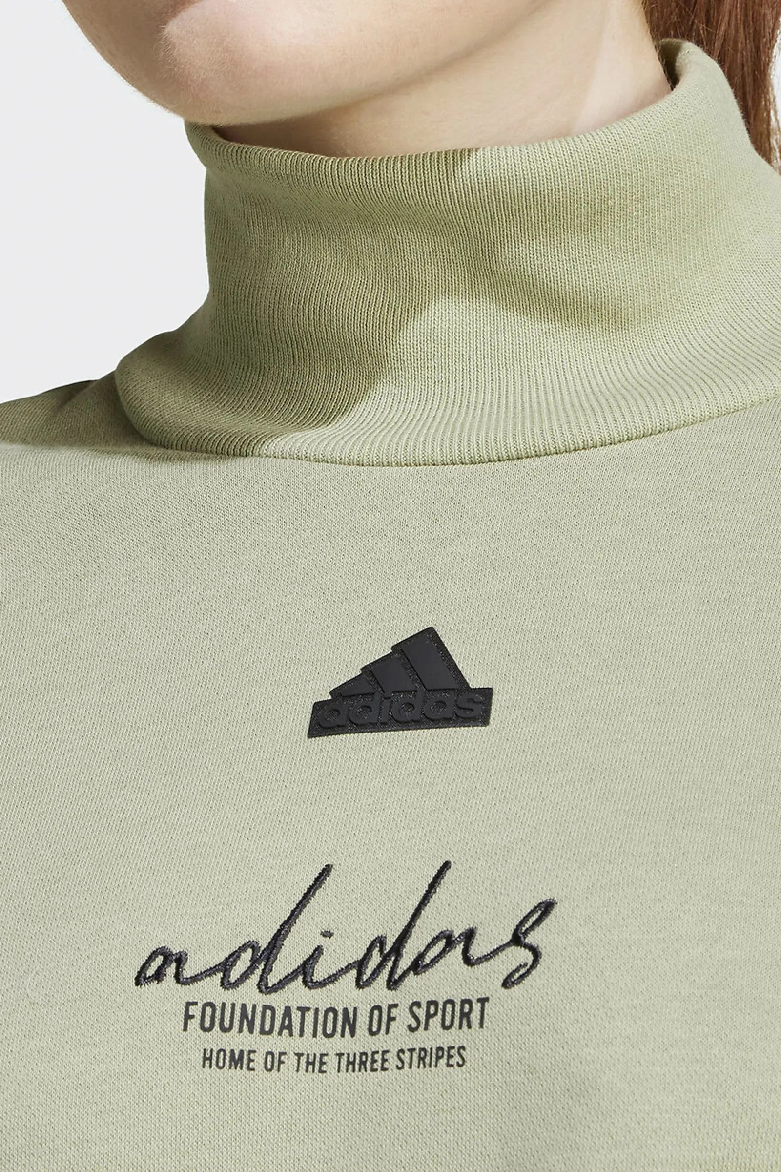 DUKS Adidas Signature Graphic Long Sleeve T-Shirt JE3899 Green Loose Fit