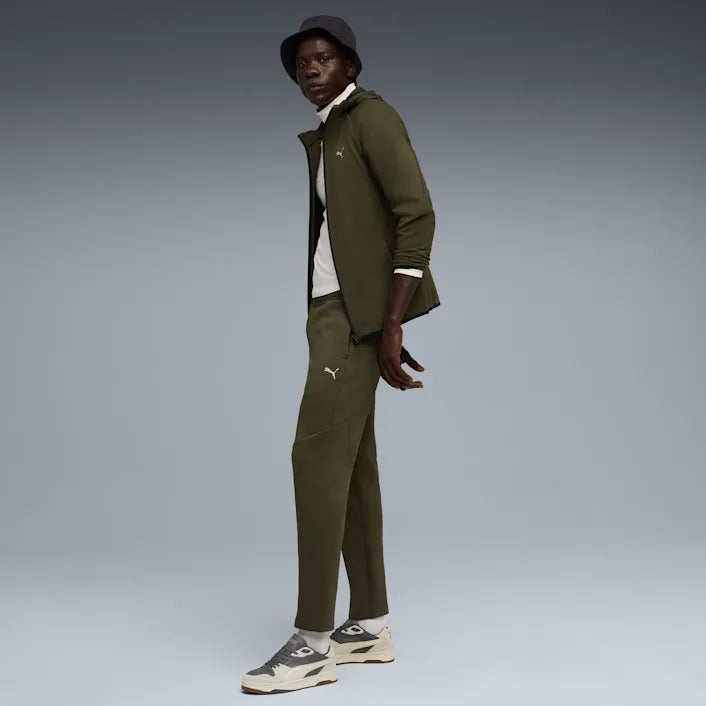 DUKS PUMA MEN'S EVOSTRIPE ZIP-UP HOODIE IN WHITE