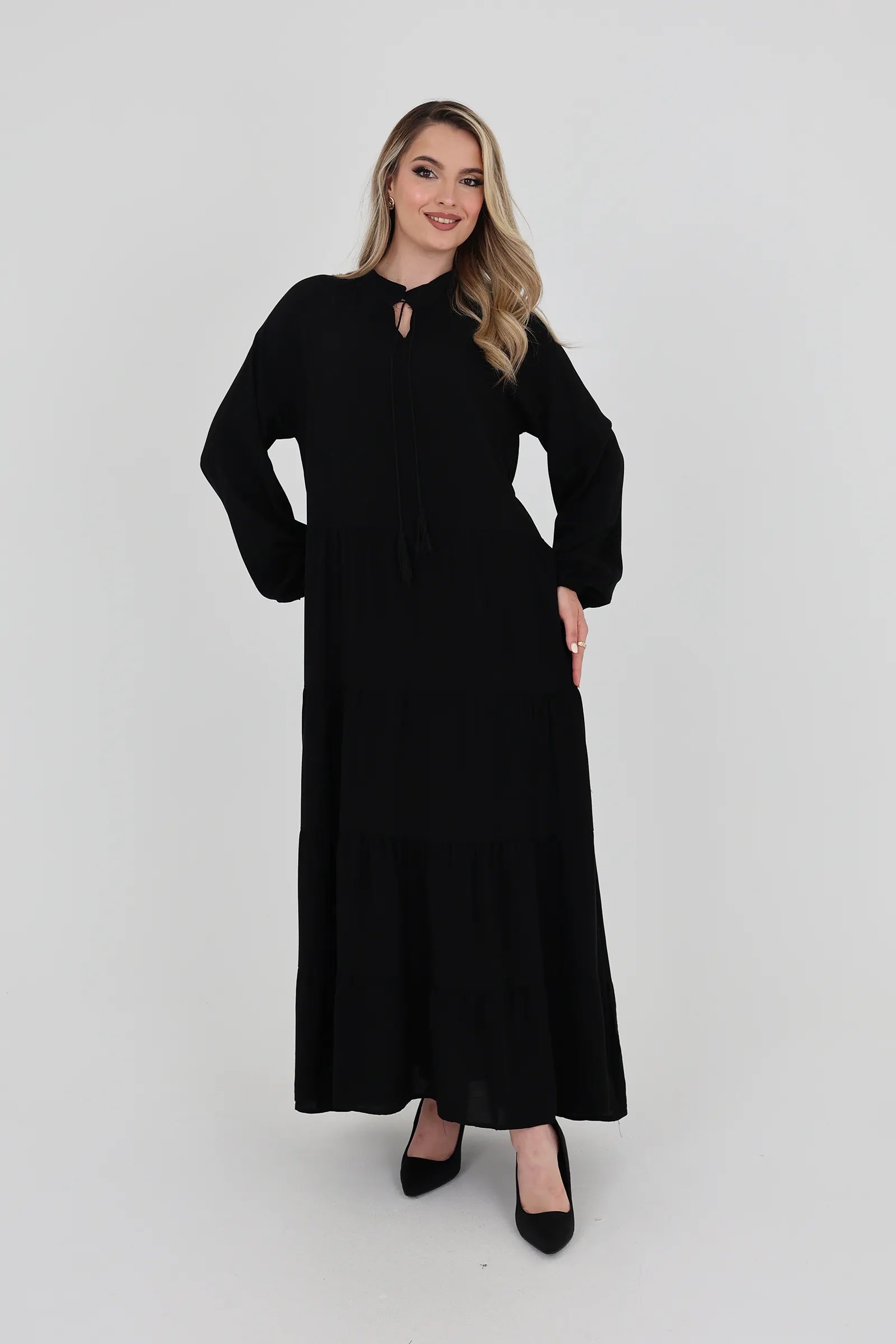 Fustan flowy tiered