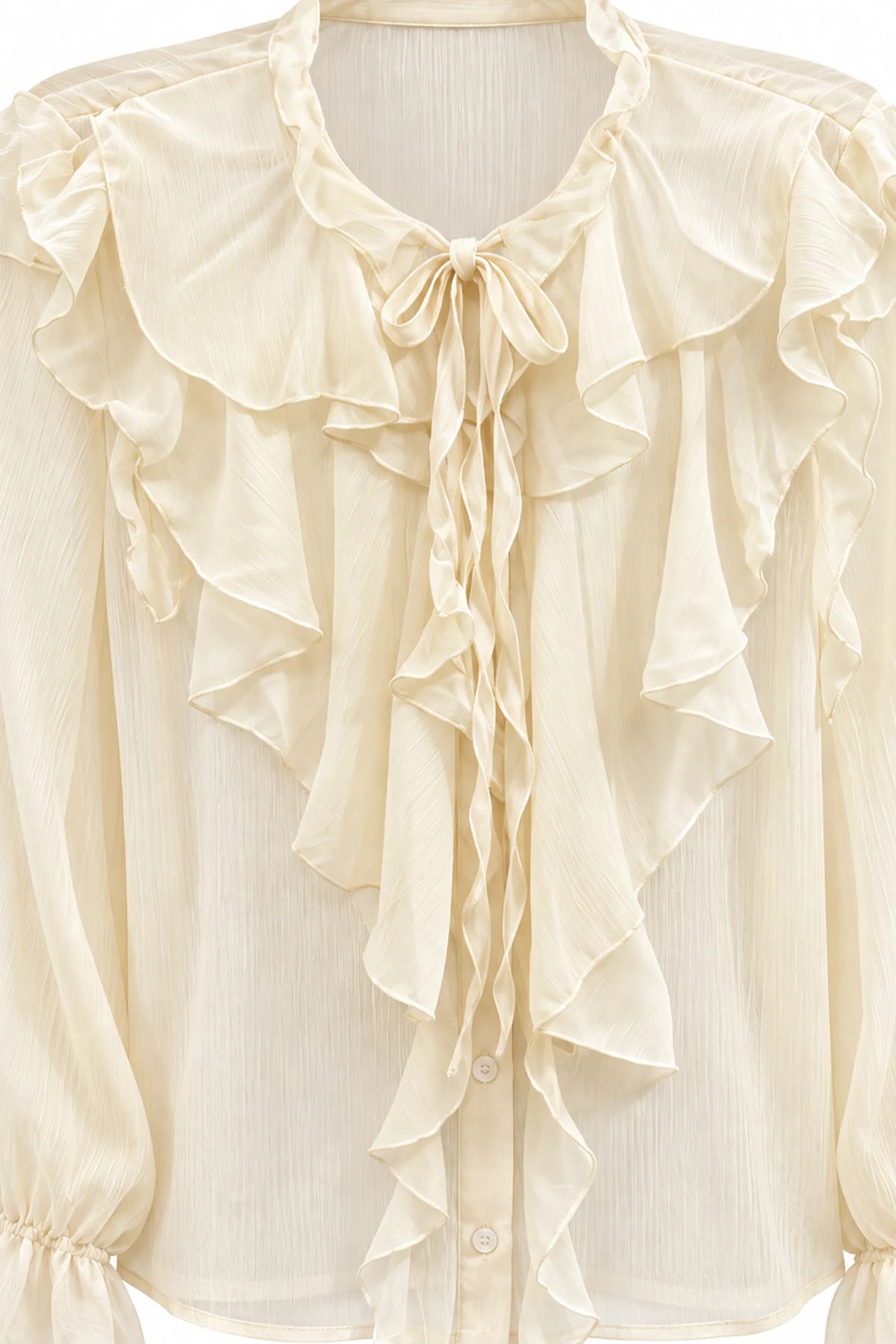 Kemishe tie neck ruffle
