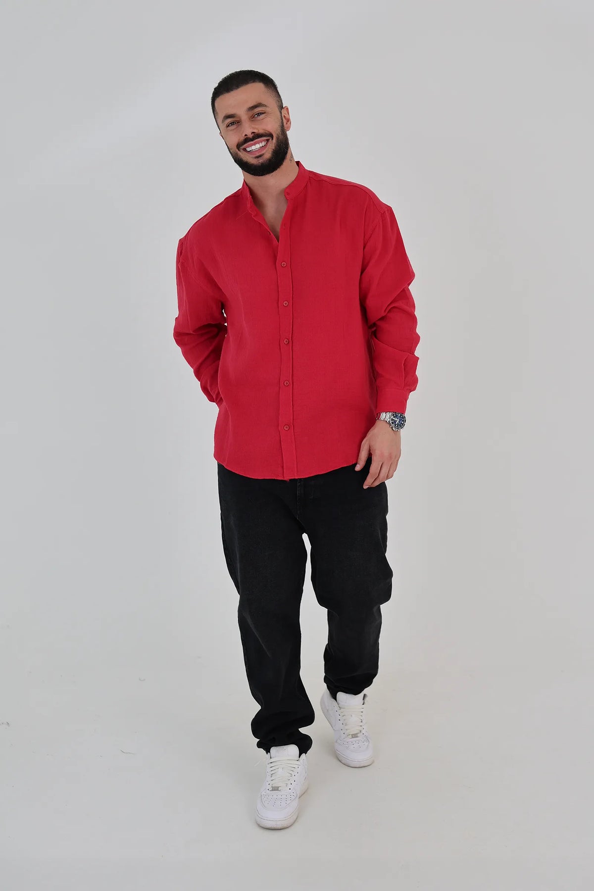 Kemishe mandarin collar