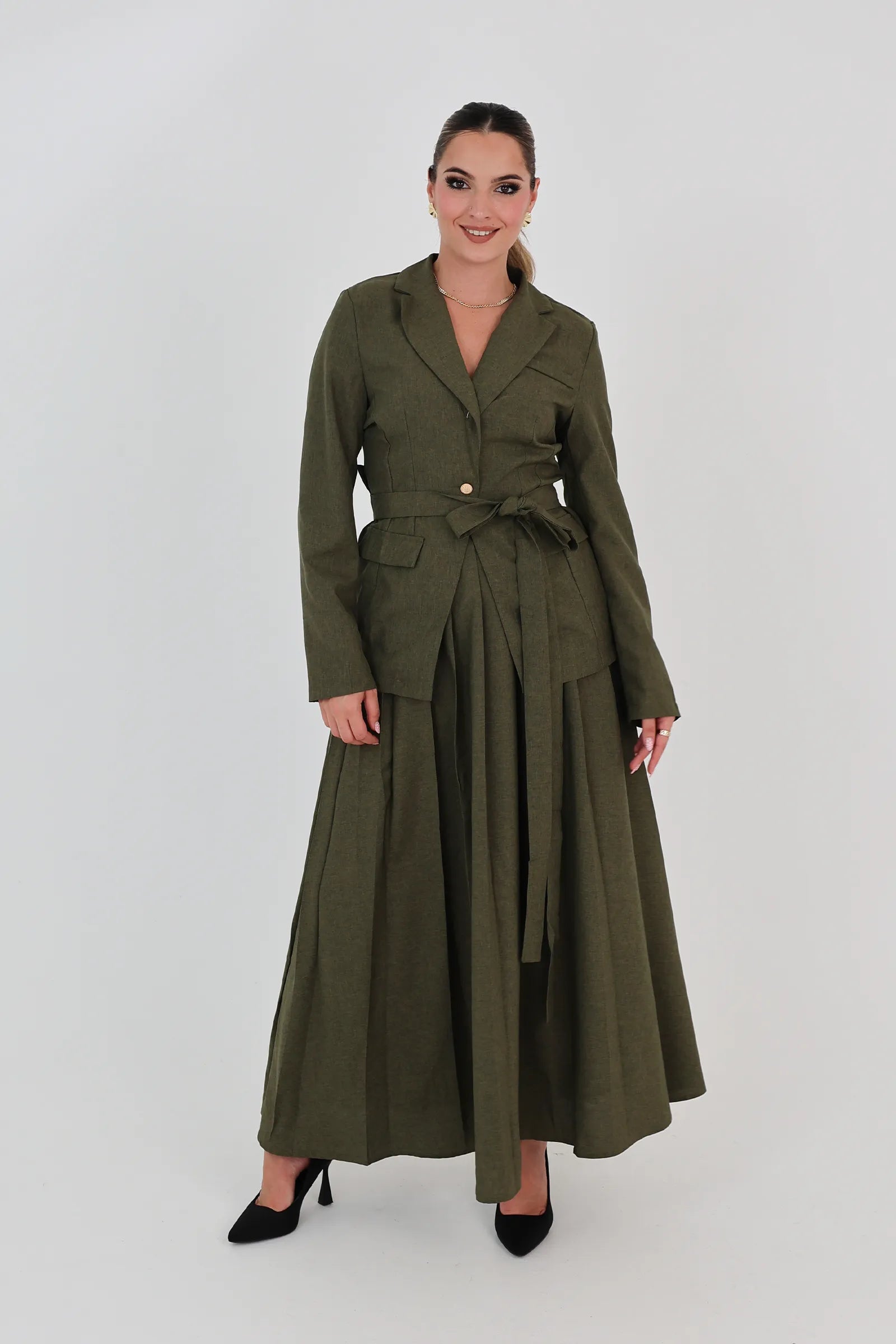 Fund maxi pleated skirt
