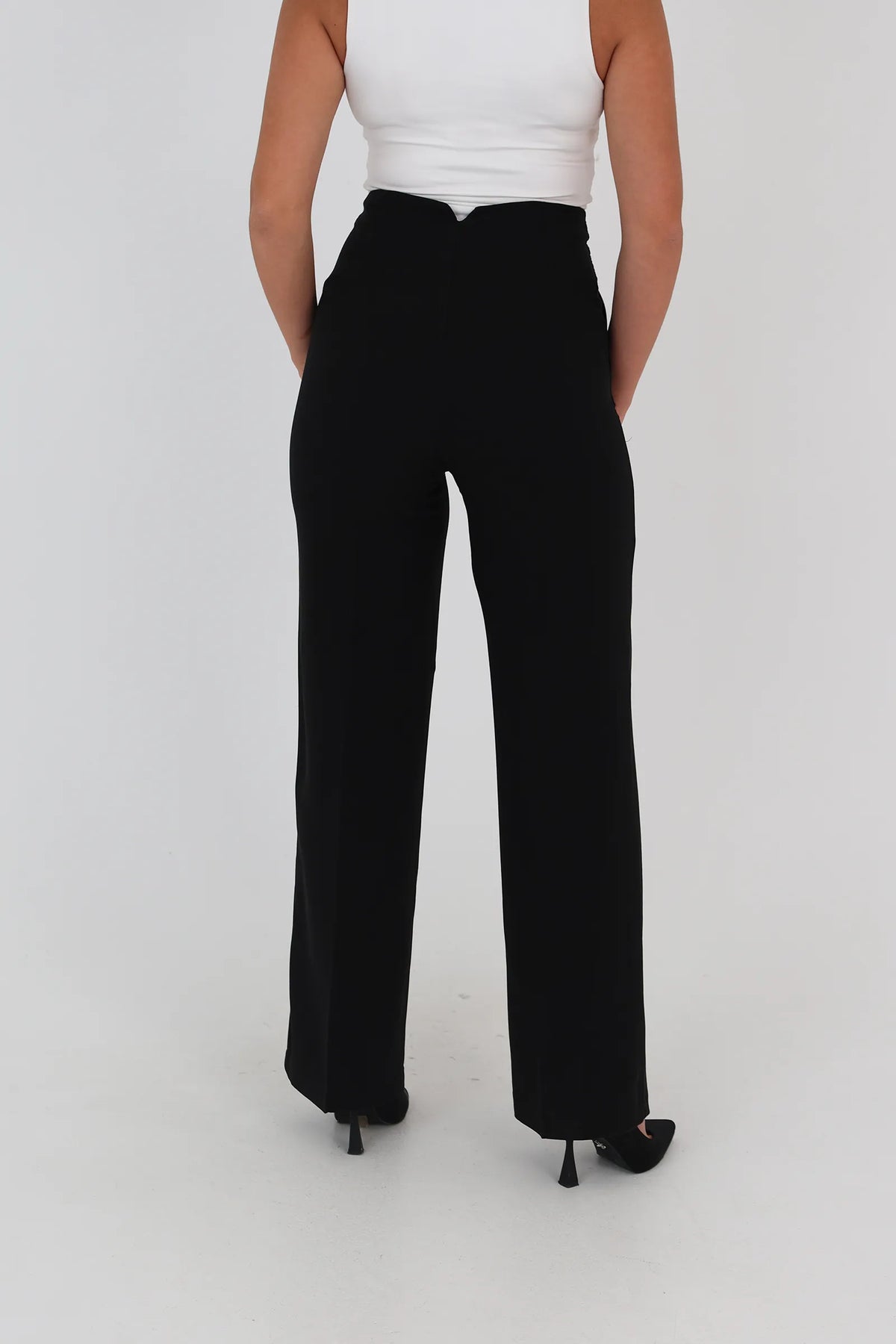Pantallona wide-leg cropped