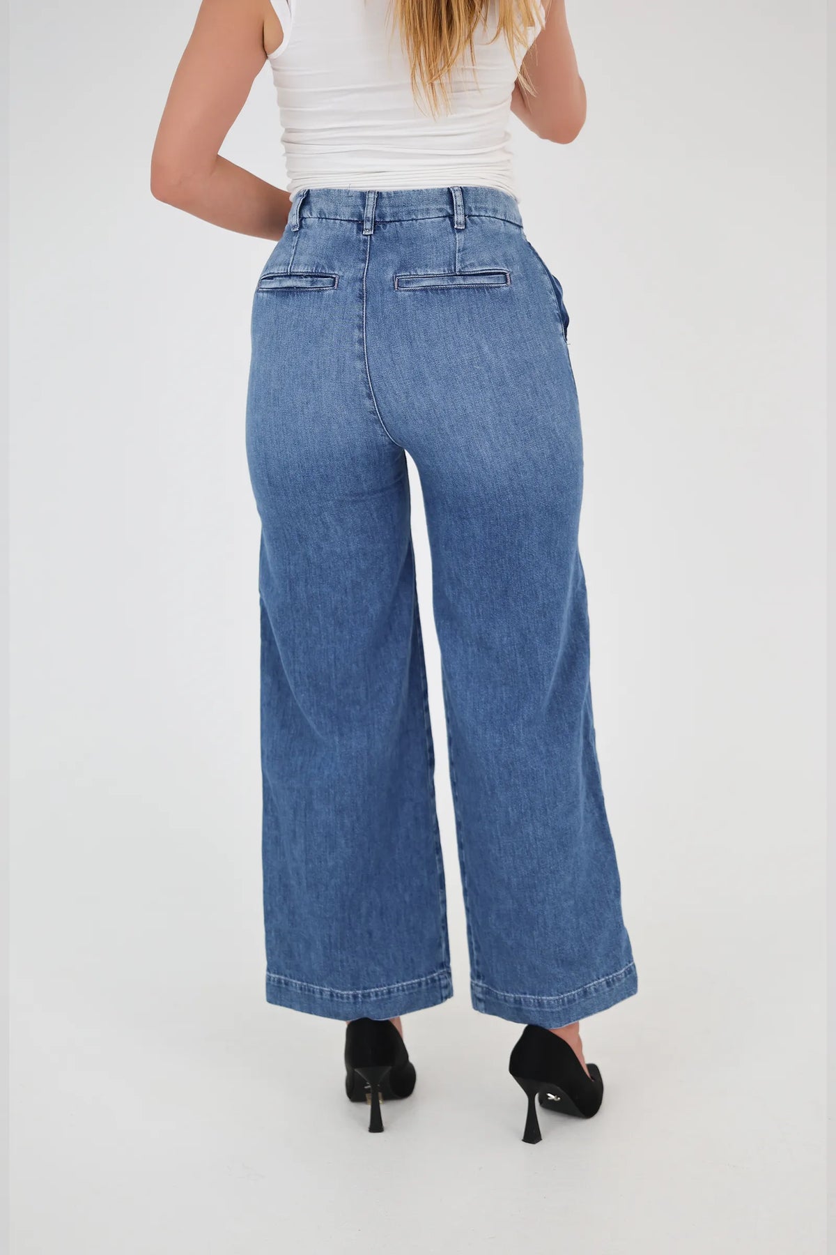 Farmerka wide-leg blue denim