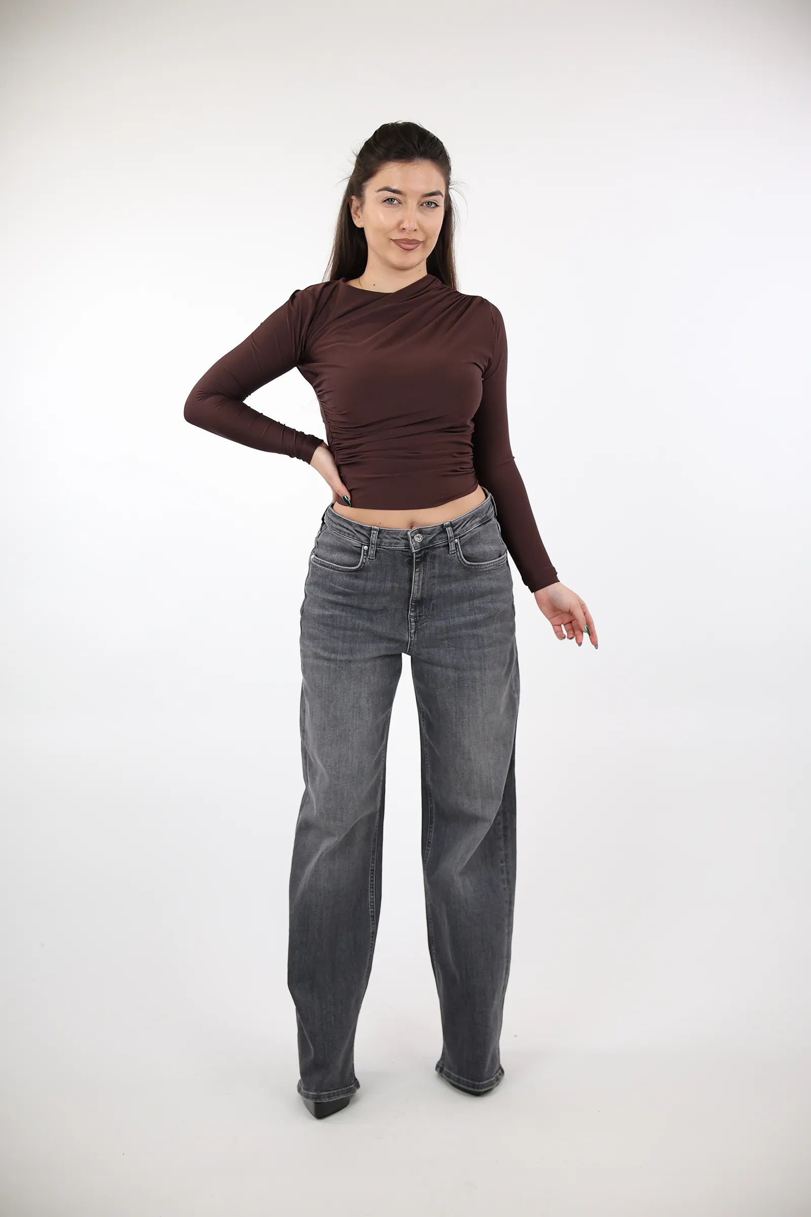 BLUZË Ruched Crop Top