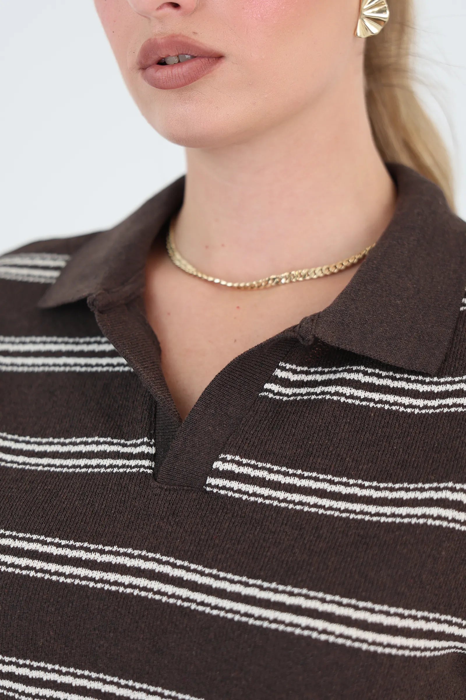 Maice striped v neck