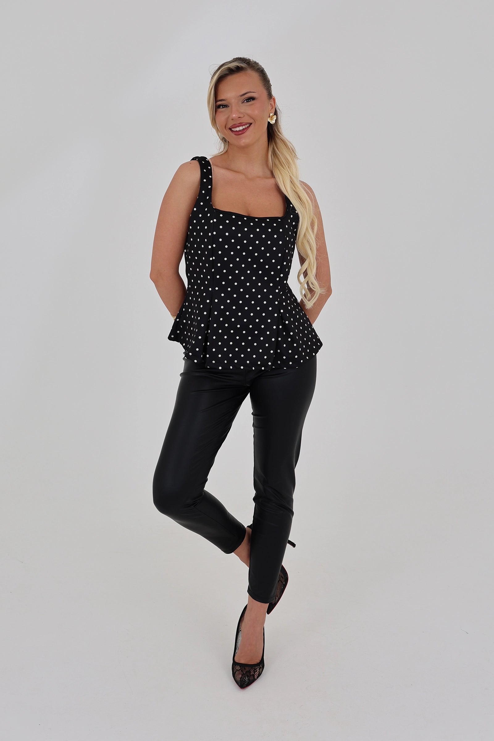 Maice black polka dot