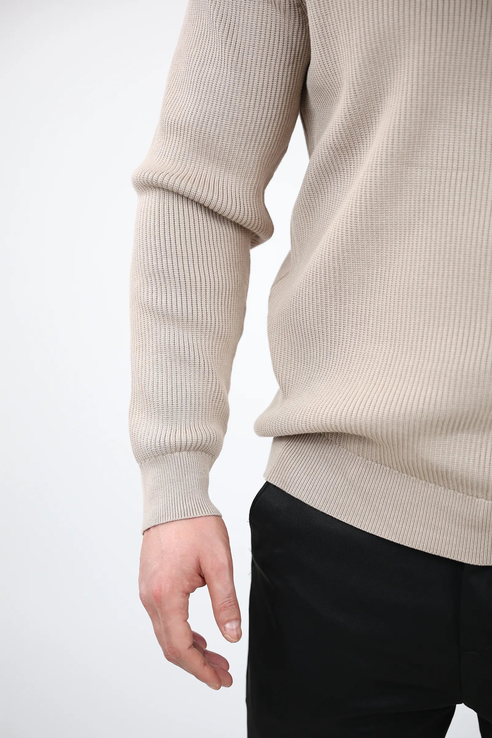 XHEMPER Funnel Neck Rib