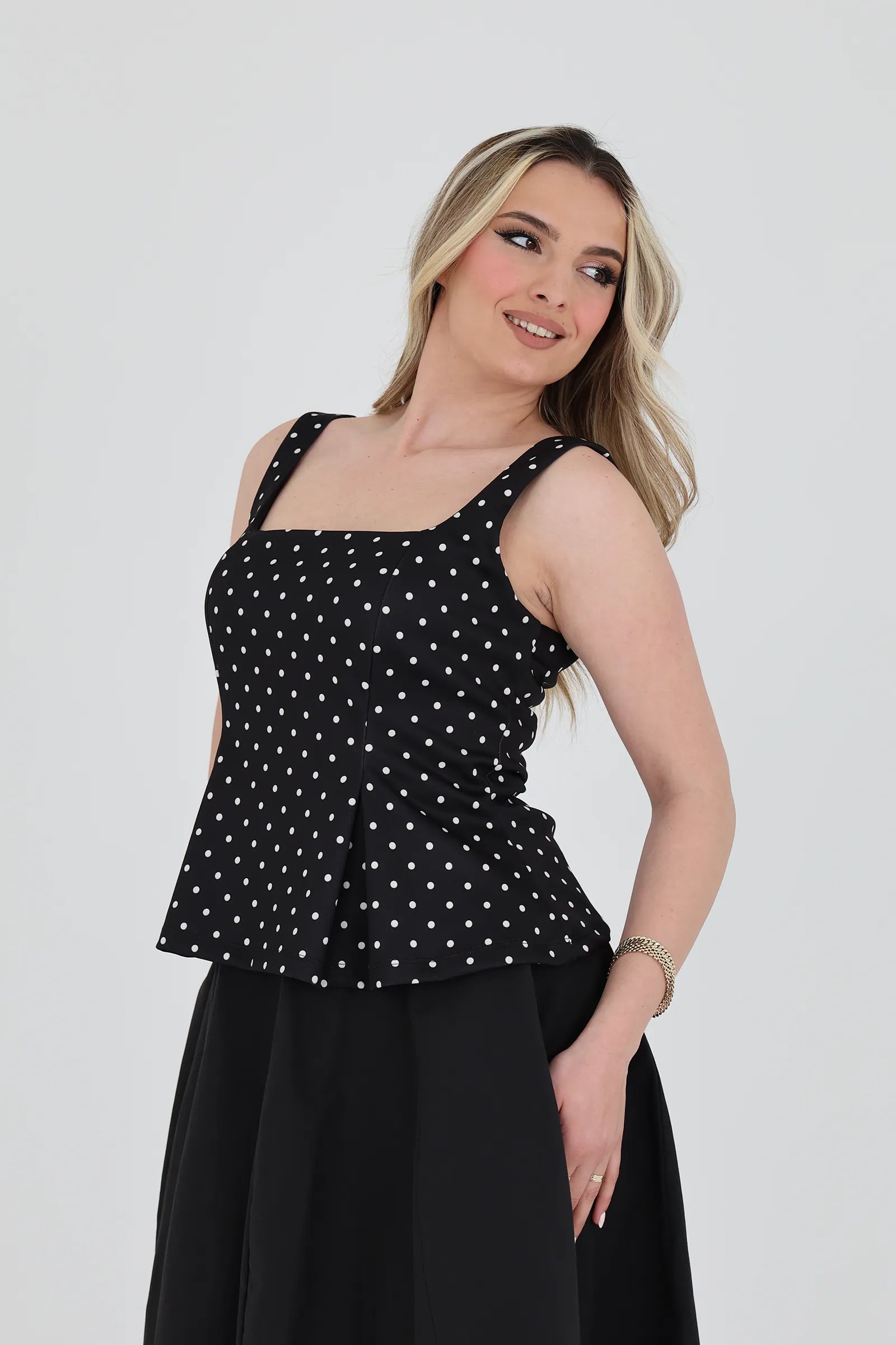 Maice black polka dot