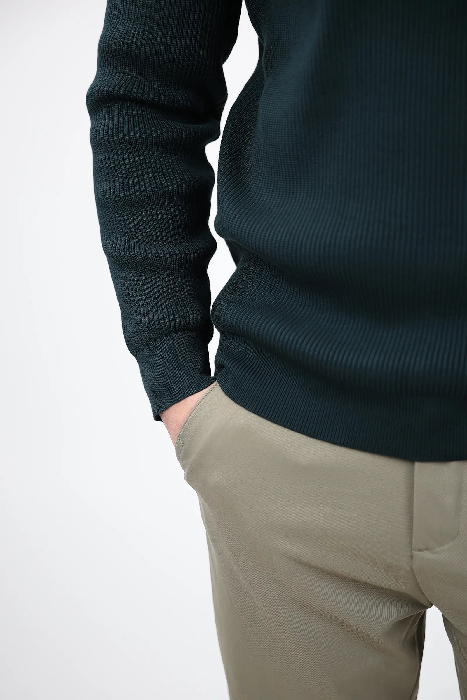 XHEMPER Funnel Neck Rib