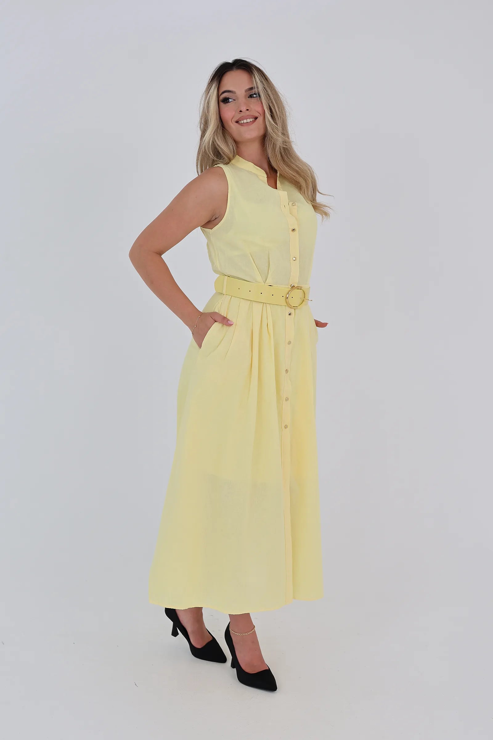 Fustan gold button