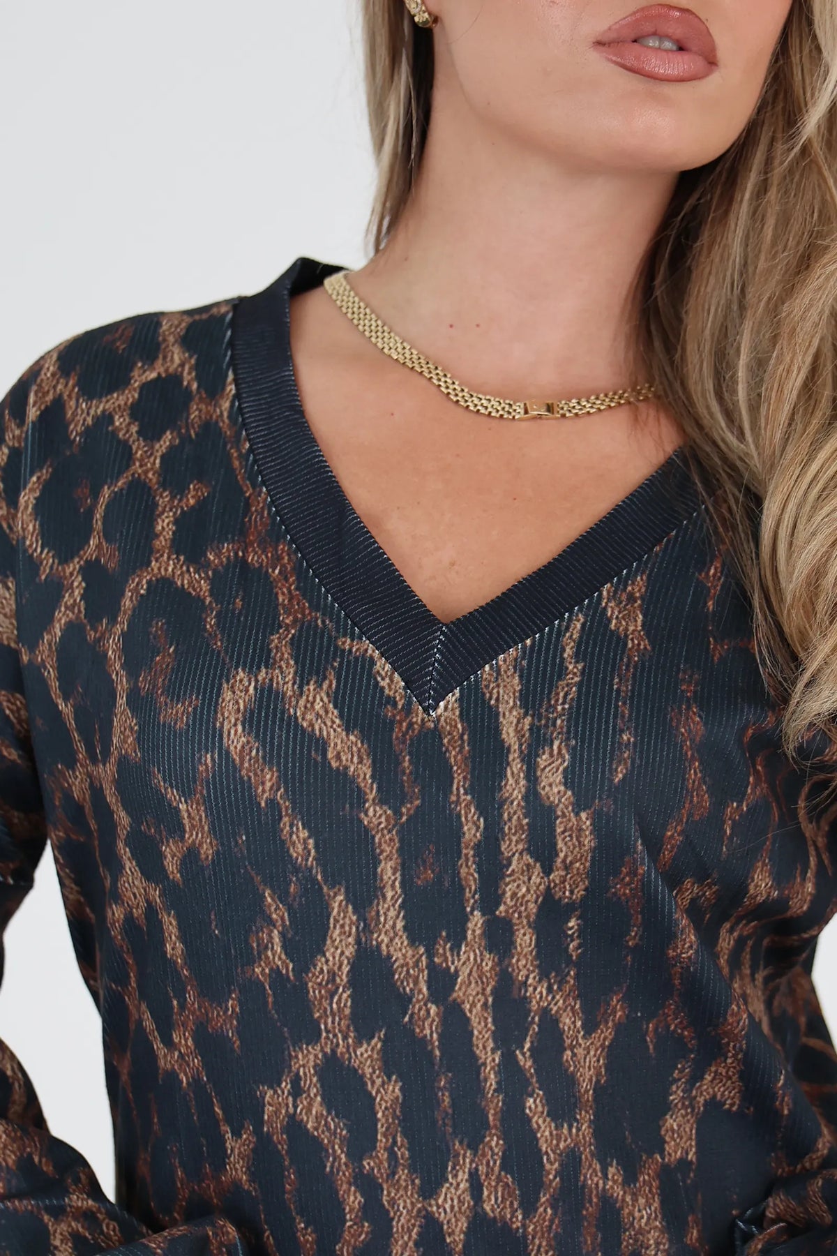 Fustan leopard print midi